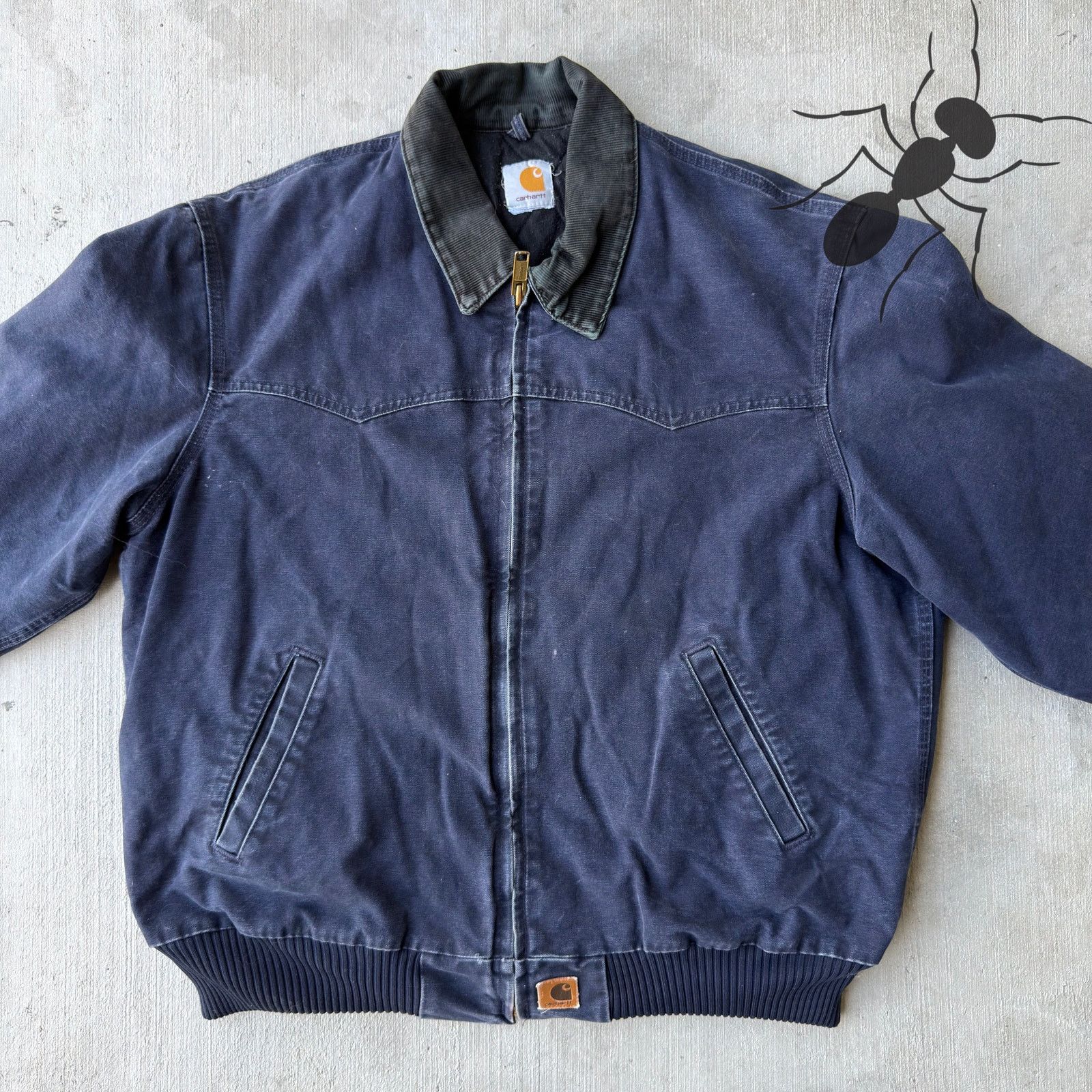 Carhartt × Vintage Carhartt blue Santa Fe quilted work wear jacket Size US XL / EU 56 / 4 - 3 Thumbnail