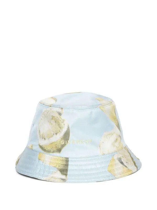 Givenchy o1srvl11e0725 Size:OS/Lemon-Print Bucket Hat in Blue Size ONE SIZE - 1 Thumbnail