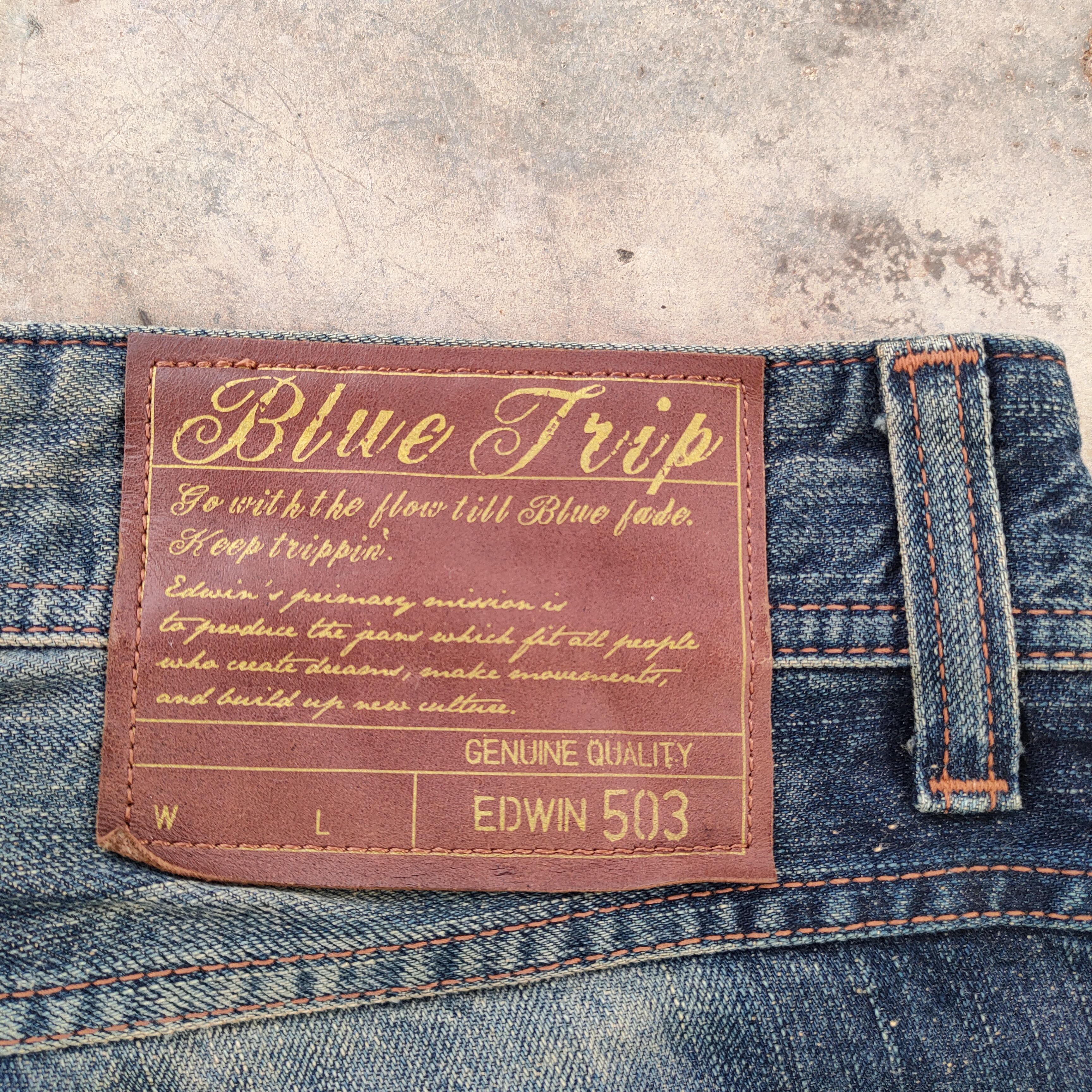 Edwin VINTAGE EDWIN BLUE TRIP RUSTY FADED RIPPED JEAN DENIM PANTS Size US 36 / EU 52 - 14 Thumbnail