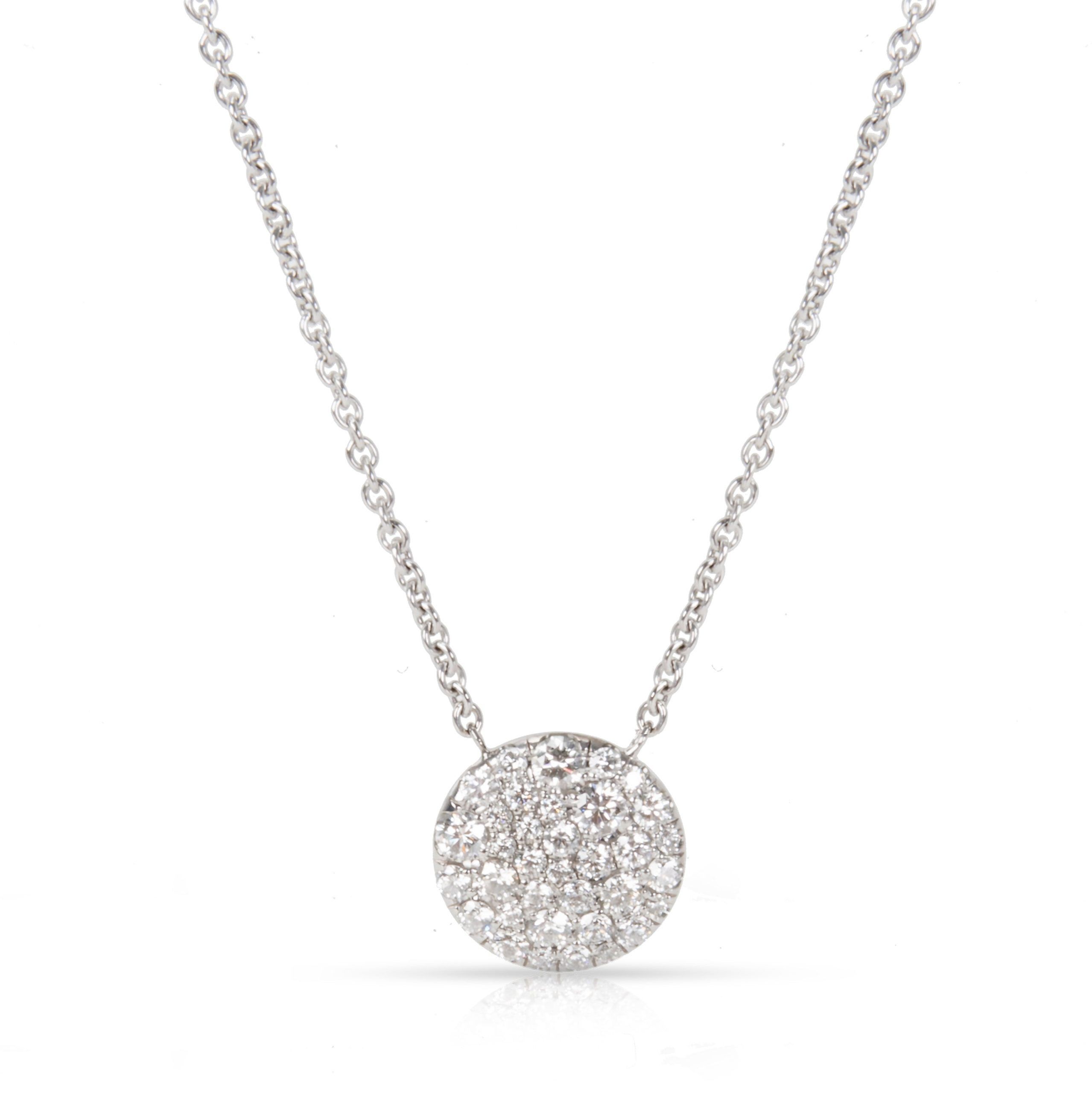 image of Tiffany Co Tiffany & Co. Pave Round Diamond Pendant In 18K White Gold (1/2 Ctw), Women's