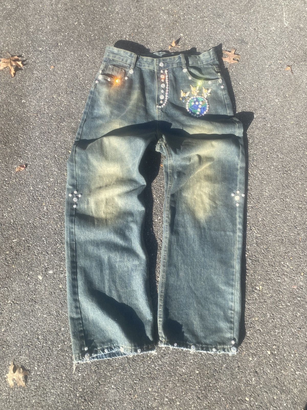 Japanese Brand Three Angel Message Jeweled Denim Sample Size US 30 / EU 46 - 1 Thumbnail