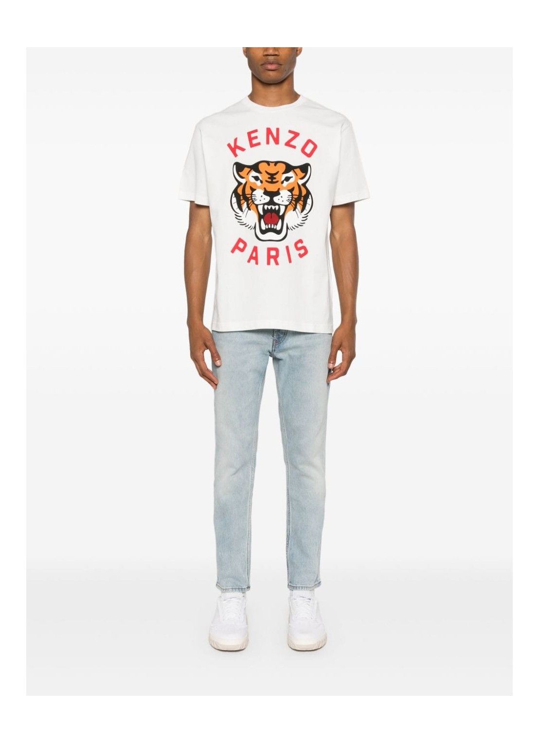 Kenzo o1s22i1n0125 Lucky Tiger Oversized T-Shirt in White Size US M / EU 48-50 / 2 - 2 Thumbnail