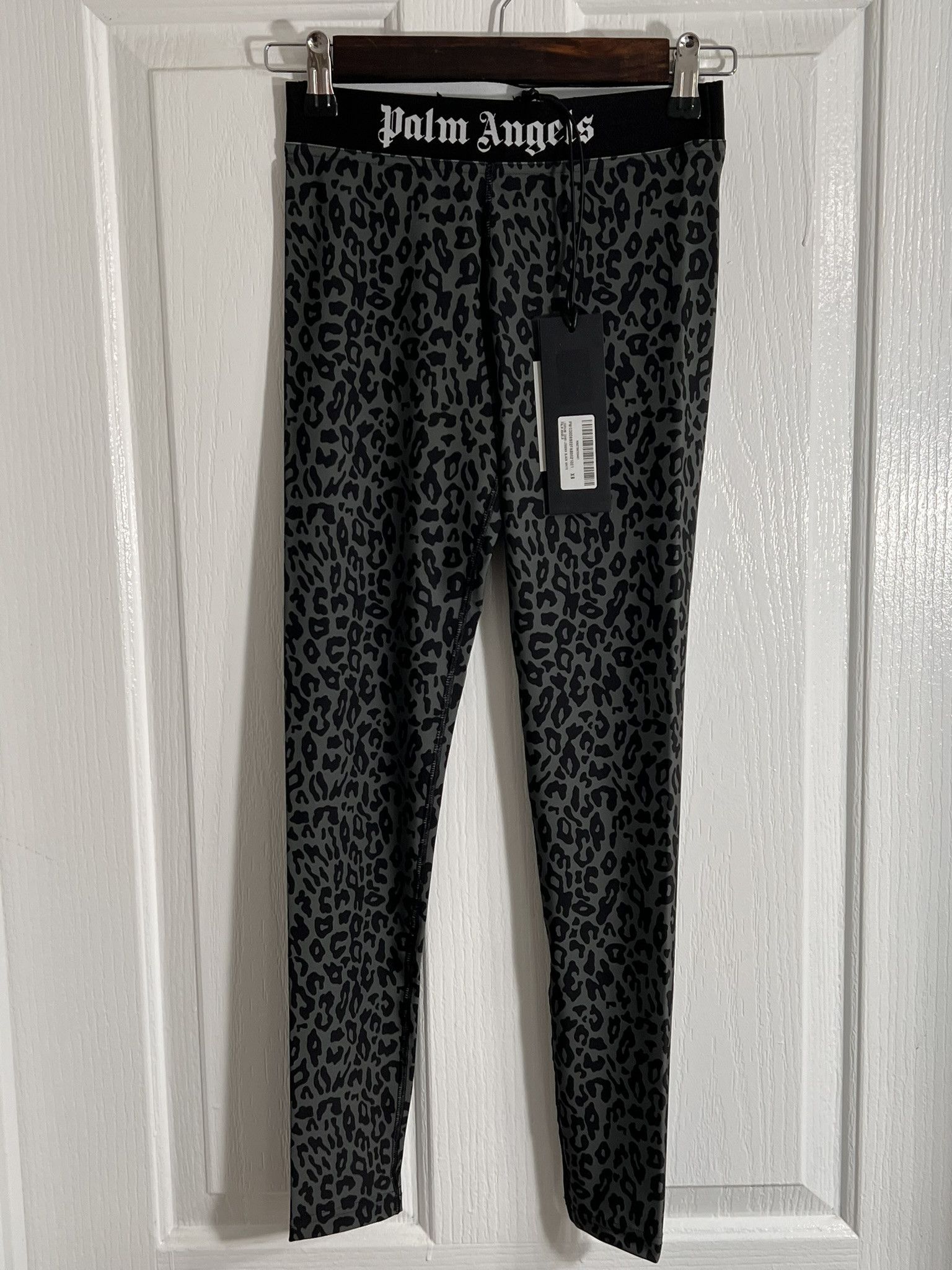 Palm Angels NEW PALM ANGELS Leopard Leggings Camo Stretchy Black XS Size 22" - 3 Thumbnail