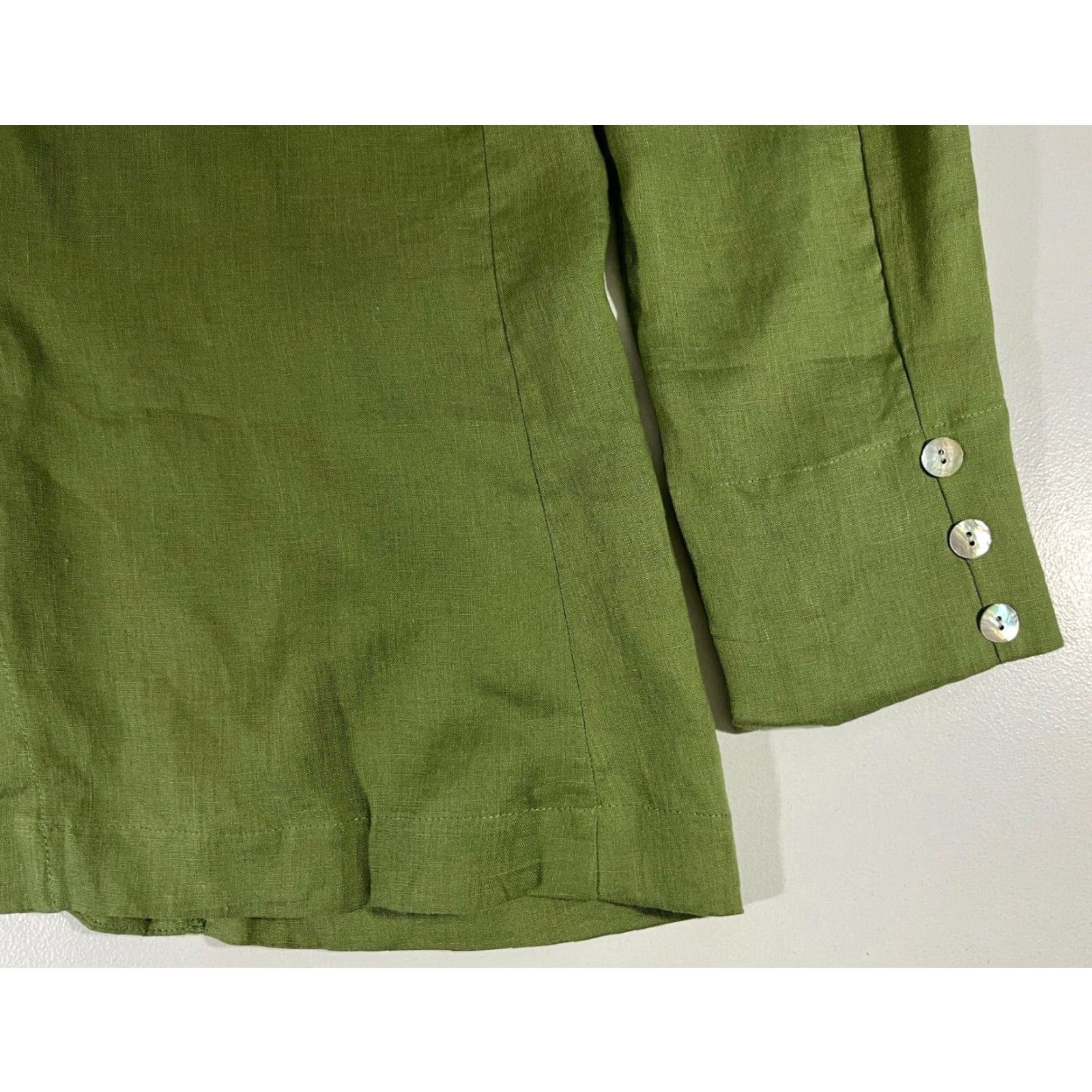 Vintage NWT AURA The Label Linen Blazer Women's Blazer Green Large L Bohemian City Classic 100% Linen Pockets Breathable Lightweight Wrap Closure Size L / US 10 / IT 46 - 7 Thumbnail