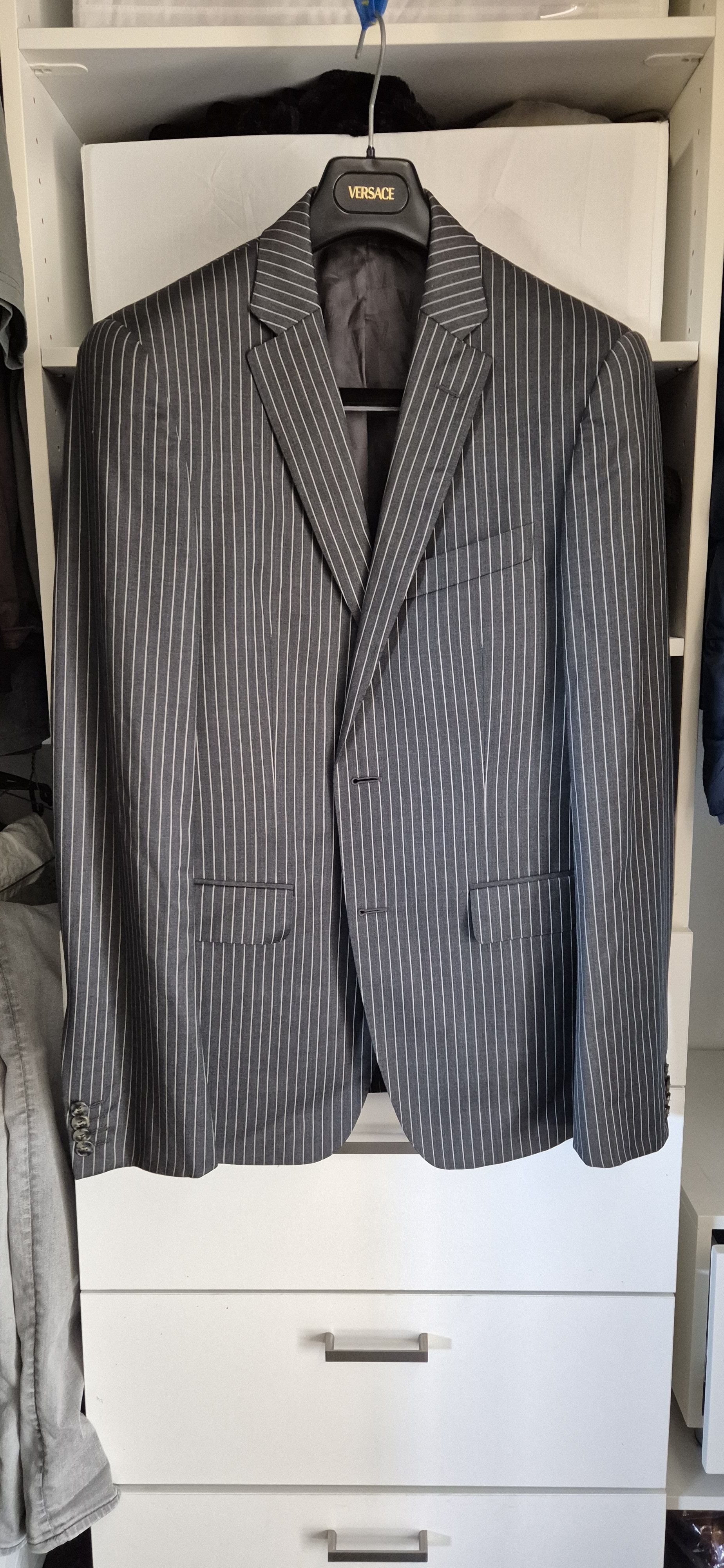 Versace Vintage Versace Pinstripe Suit Size 48R - 11 Thumbnail