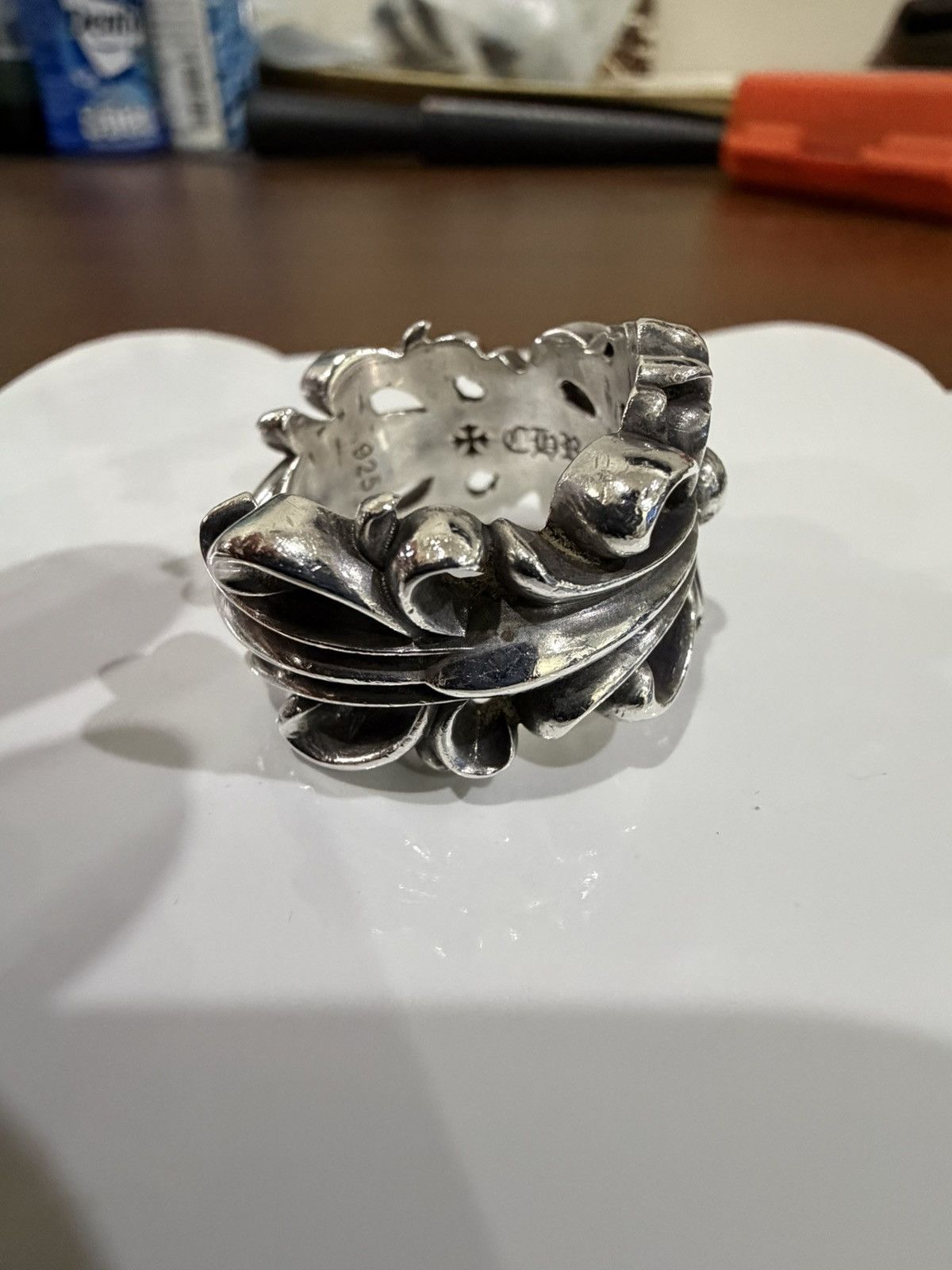 Chrome Hearts Chrome hearts double floral ring 11us Paris stamp Size ONE SIZE - 3 Thumbnail