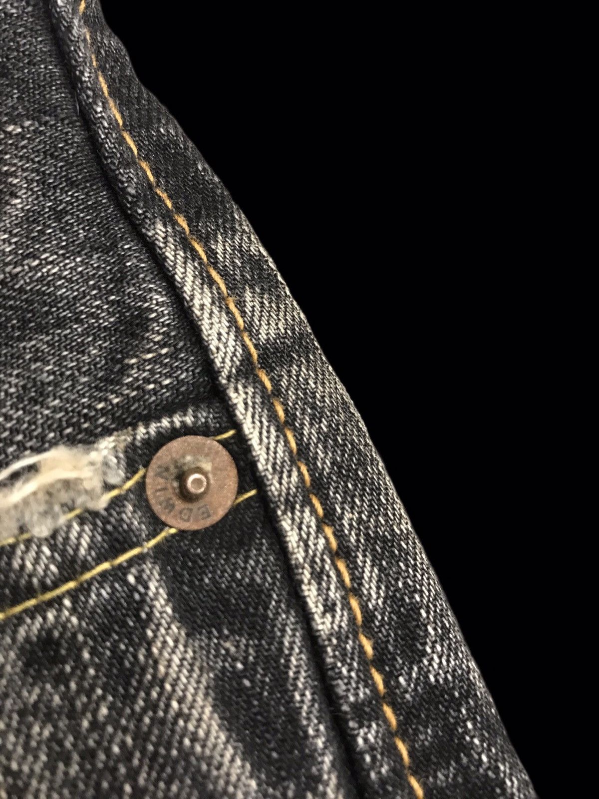 Edwin 💥90s Style💥Vtg EDWIN RAW FADE BLCK WASH Selvedge Denim F52 Size US 29 - 9 Thumbnail