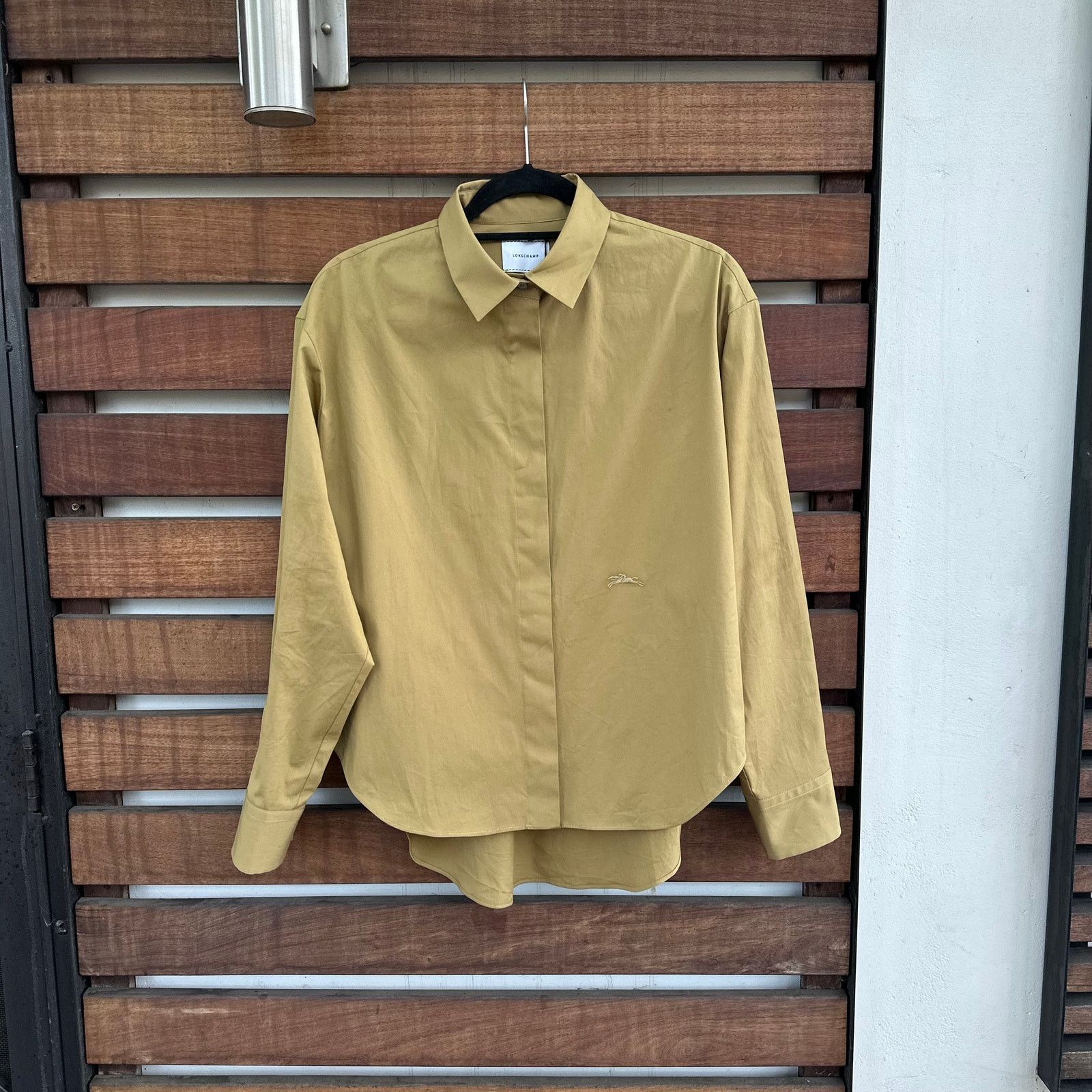 Longchamp Longchamp Popelin Blouse Shirt in Olive Size S / US 4 / IT 40 - 8 Thumbnail