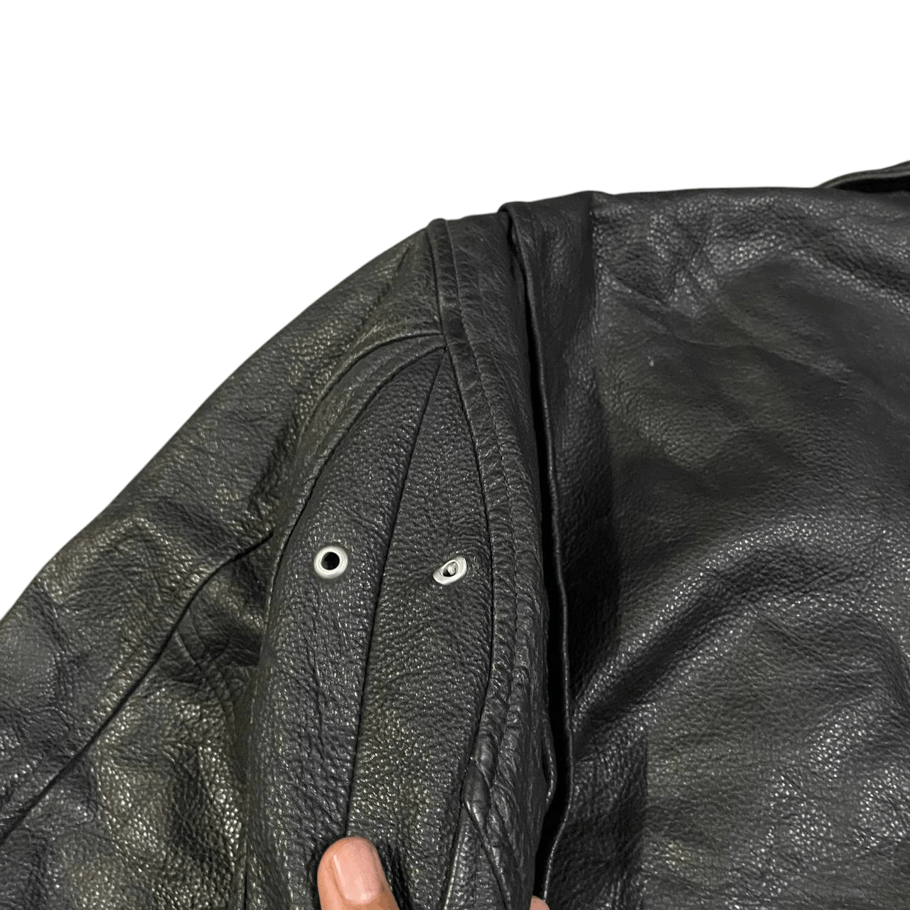 Leather Vintage Motorcycle Rider Leather Jacket Double Collar Size US M / EU 48-50 / 2 - 14 Thumbnail