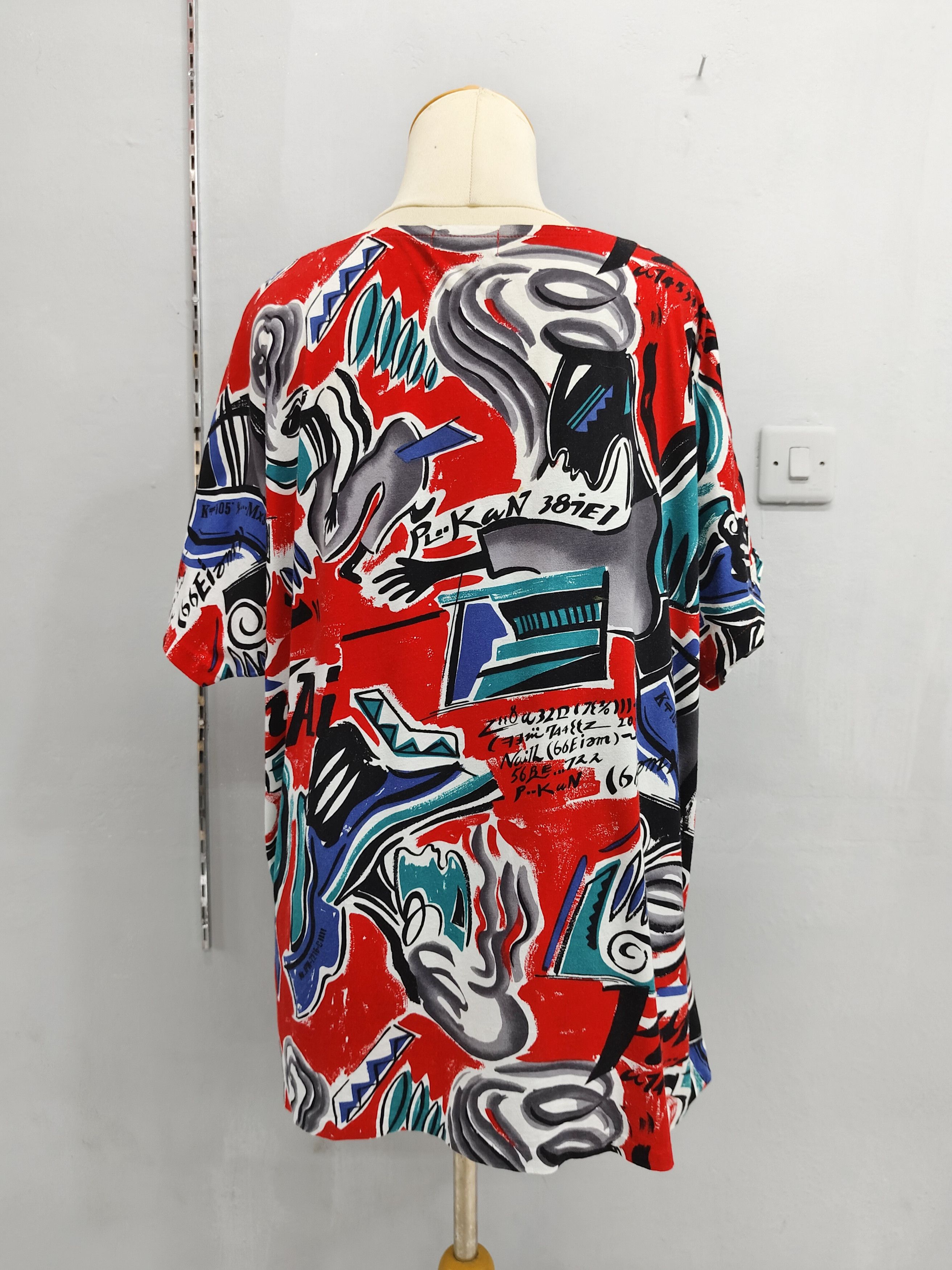 Kansai Yamamoto 80s Kansai O2-Archive Abstract Expressionist Asymetric Panel Size US L / EU 52-54 / 3 - 8 Thumbnail