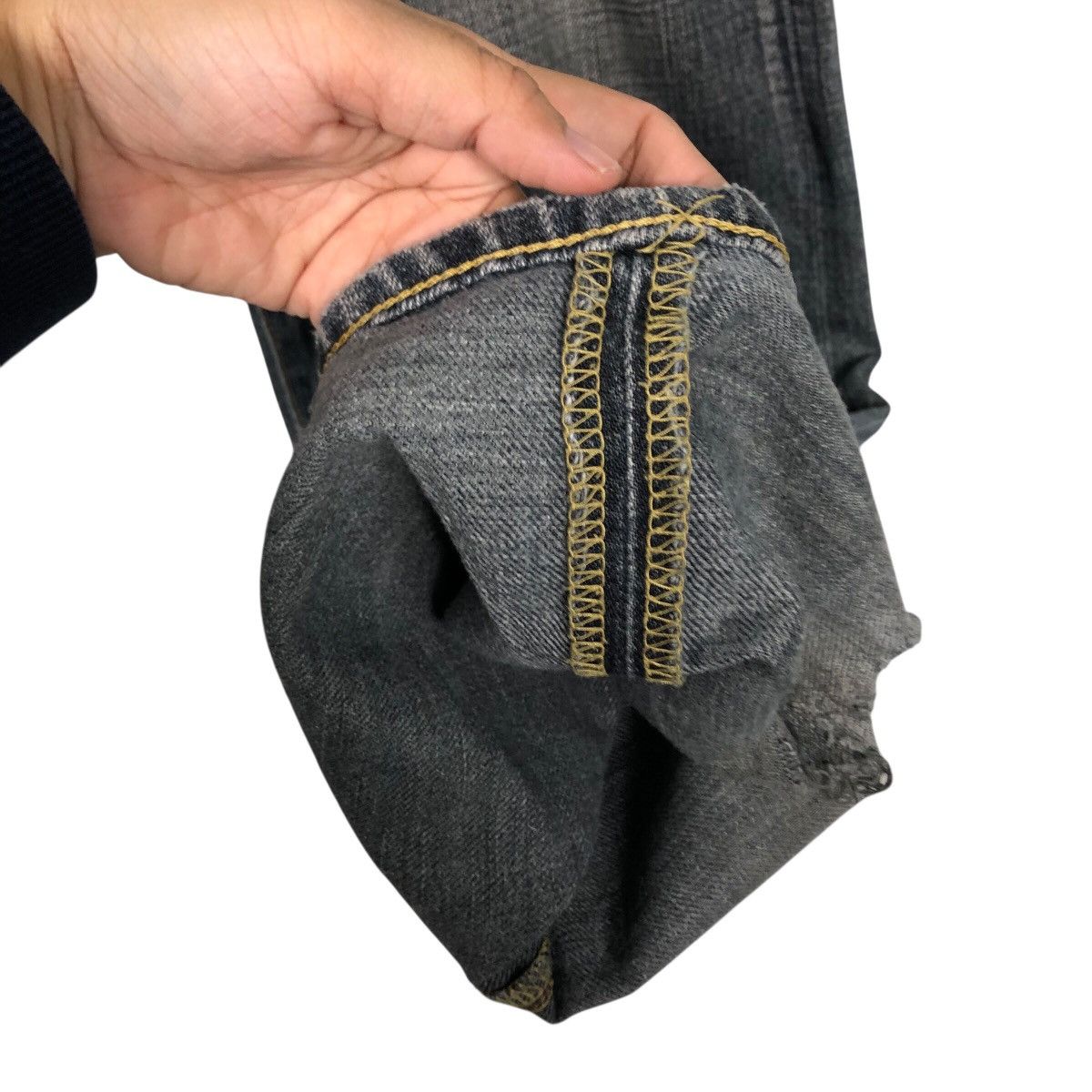 Japanese Brand Edwin Dark Wash Straight Leg Jeans Faded Denim Workwear Size US 40 / EU 56 - 17 Thumbnail
