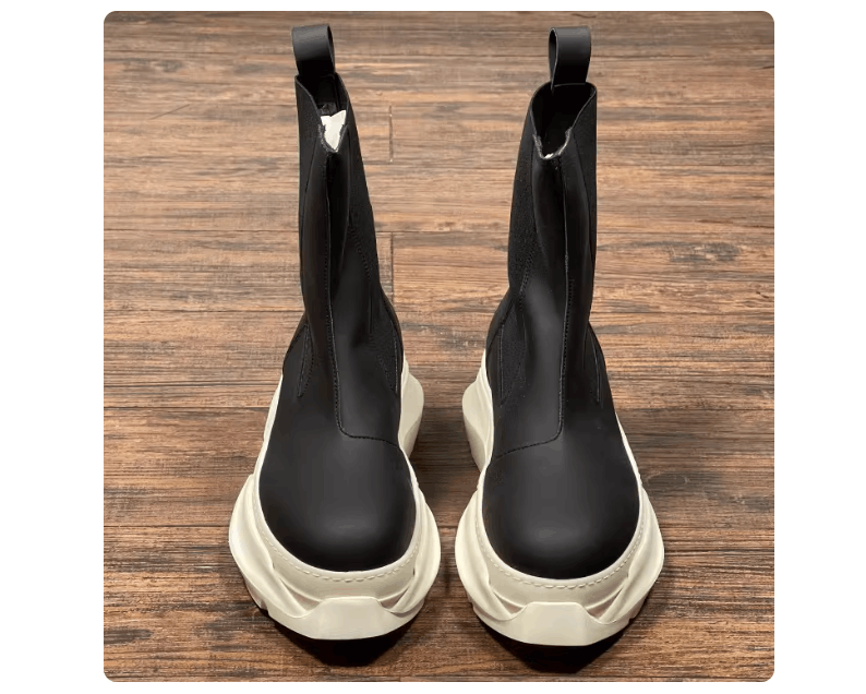 Rick Owens Drkshdw Rick Owens Men's Black Rubber Chunky Chelsea Boots Size US 9 / EU 42 - 1 Thumbnail