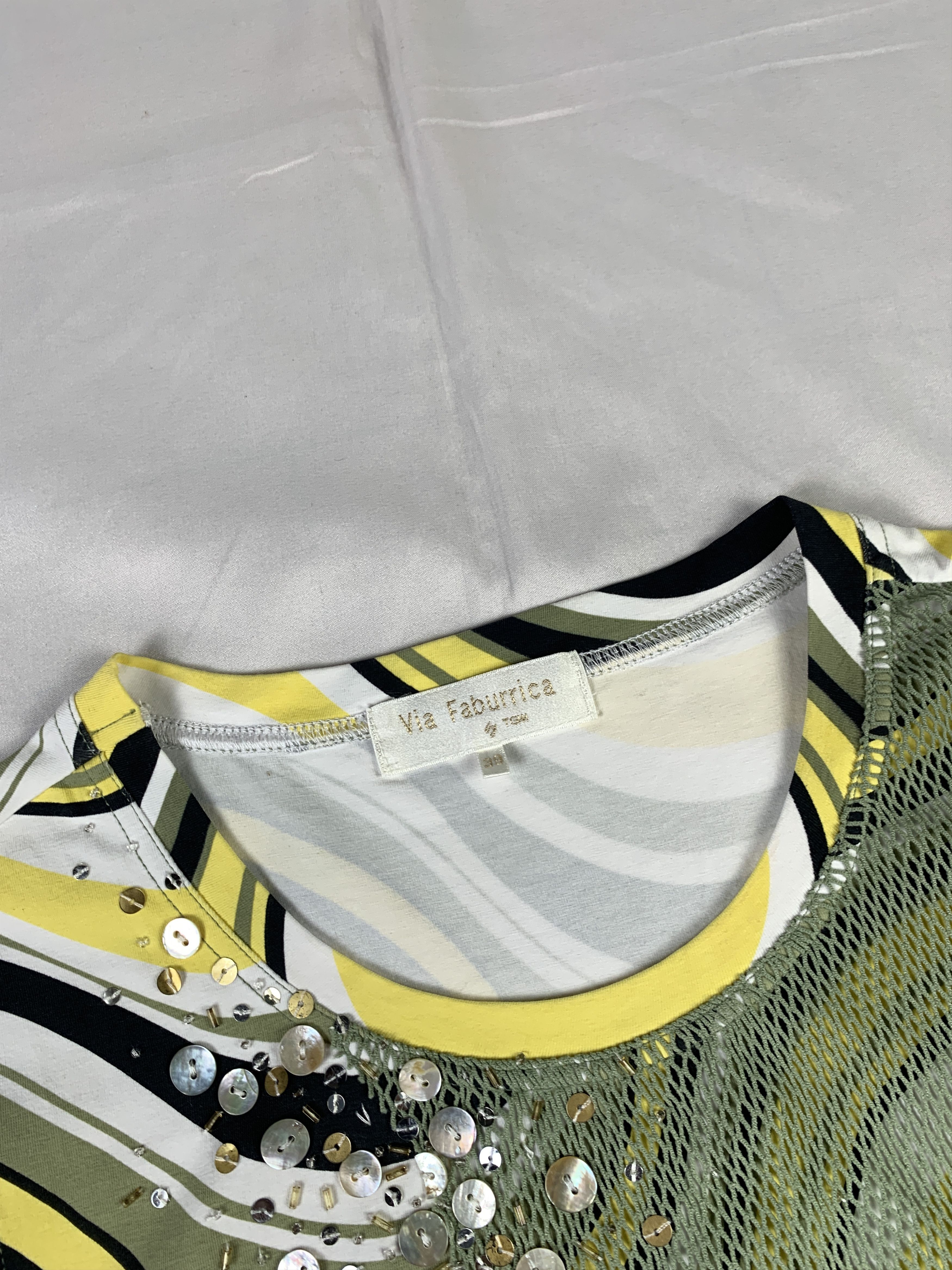 Japanese Brand Via Faburicca Net Beady Tee (M) Size M / US 6-8 / IT 42-44 - 6 Thumbnail