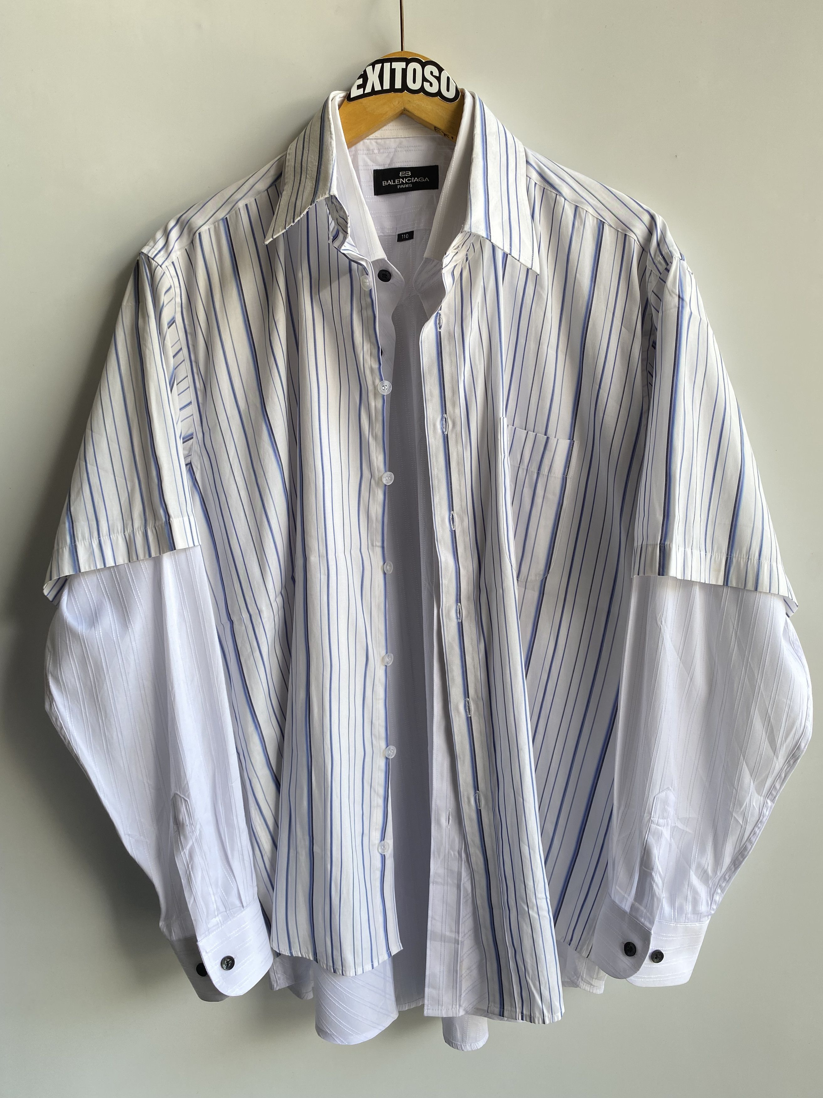 image of Accept OfferBalenciaga Hybrid Double Layer Shirt in White, Men's (Size Medium)