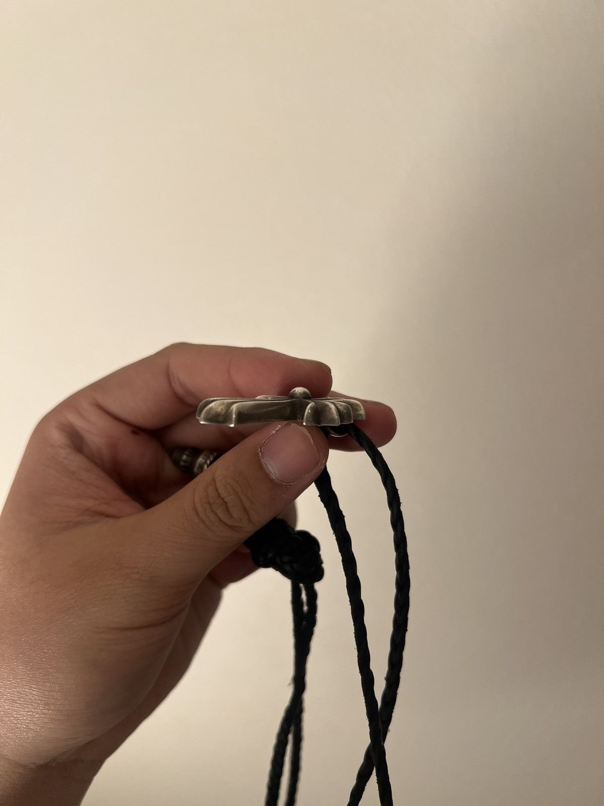 Chrome Hearts Chrome Hearts Small CH Cross Pendant with Bale Leather Braid Size ONE SIZE - 11 Thumbnail