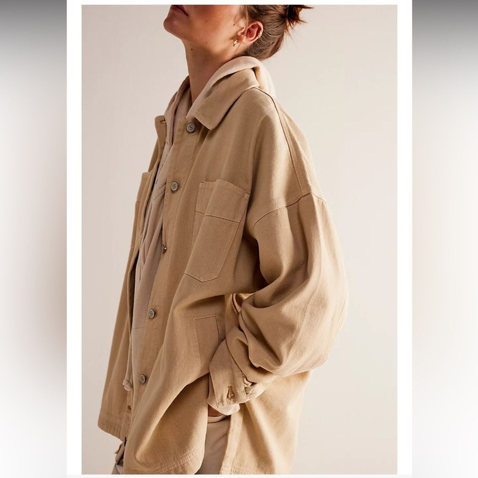 Free People 🎉LAST CHANCE🎉Free People Madison City Twill Jacket Size XL / US 12-14 / IT 48-50 - 2 Thumbnail