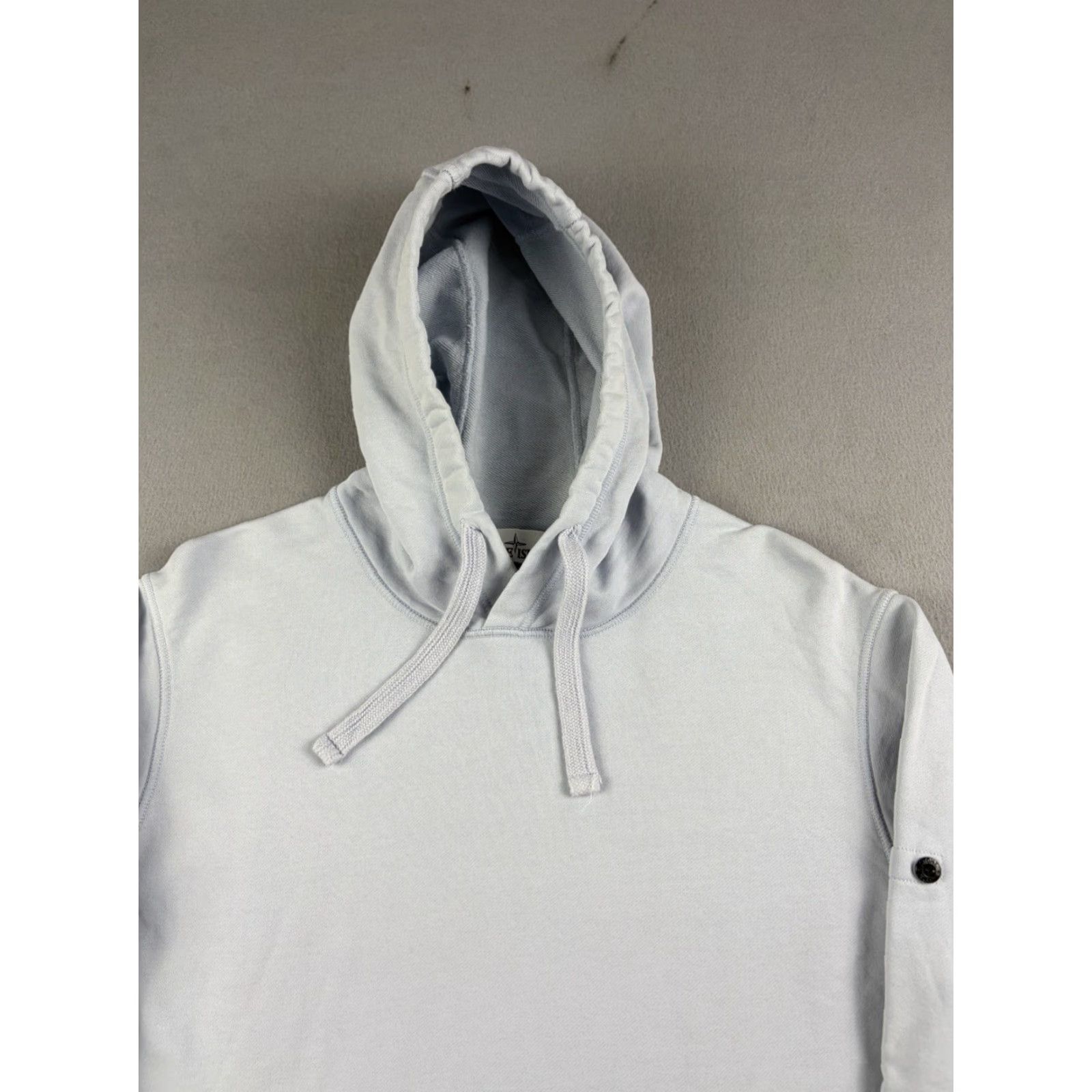 Stone Island Hoodie Mens L Blue/gray Pullover Drawstring Logo Shirt