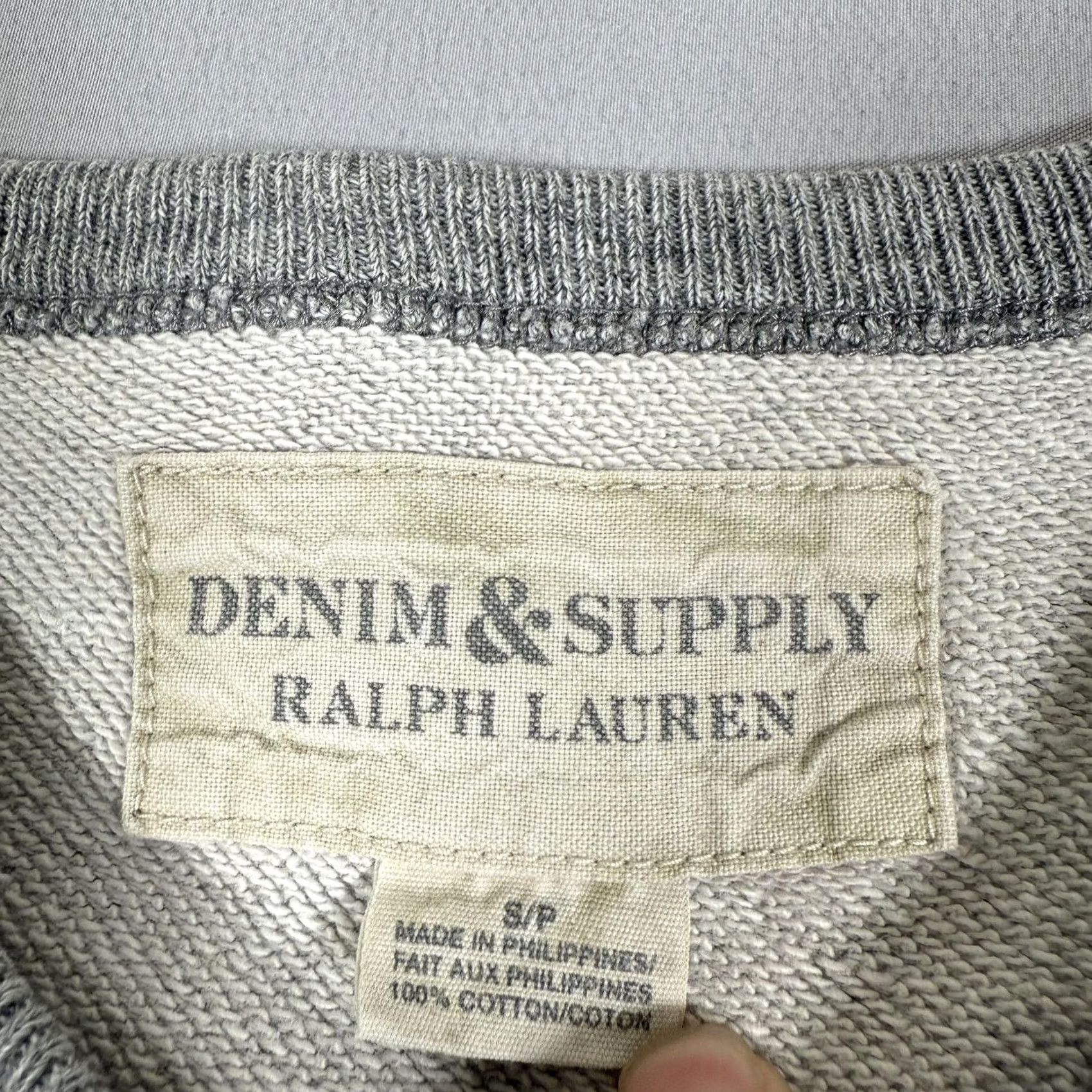 Ralph Lauren Denim & Supply Ralph Lauren Sweatshirt Mens Small Eagle USA Flag Graphic Print Crew Neck Pullover Fleece Gray Wifi? Size US S / EU 44-46 / 1 - 7 Thumbnail