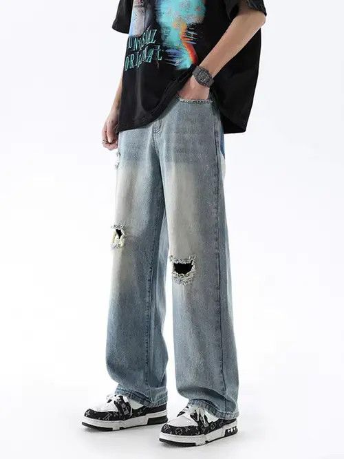 Japanese Brand Kahori x Ibuki Light Blue High Street Vintage Loose Jeans Size US 33 - 8 Thumbnail
