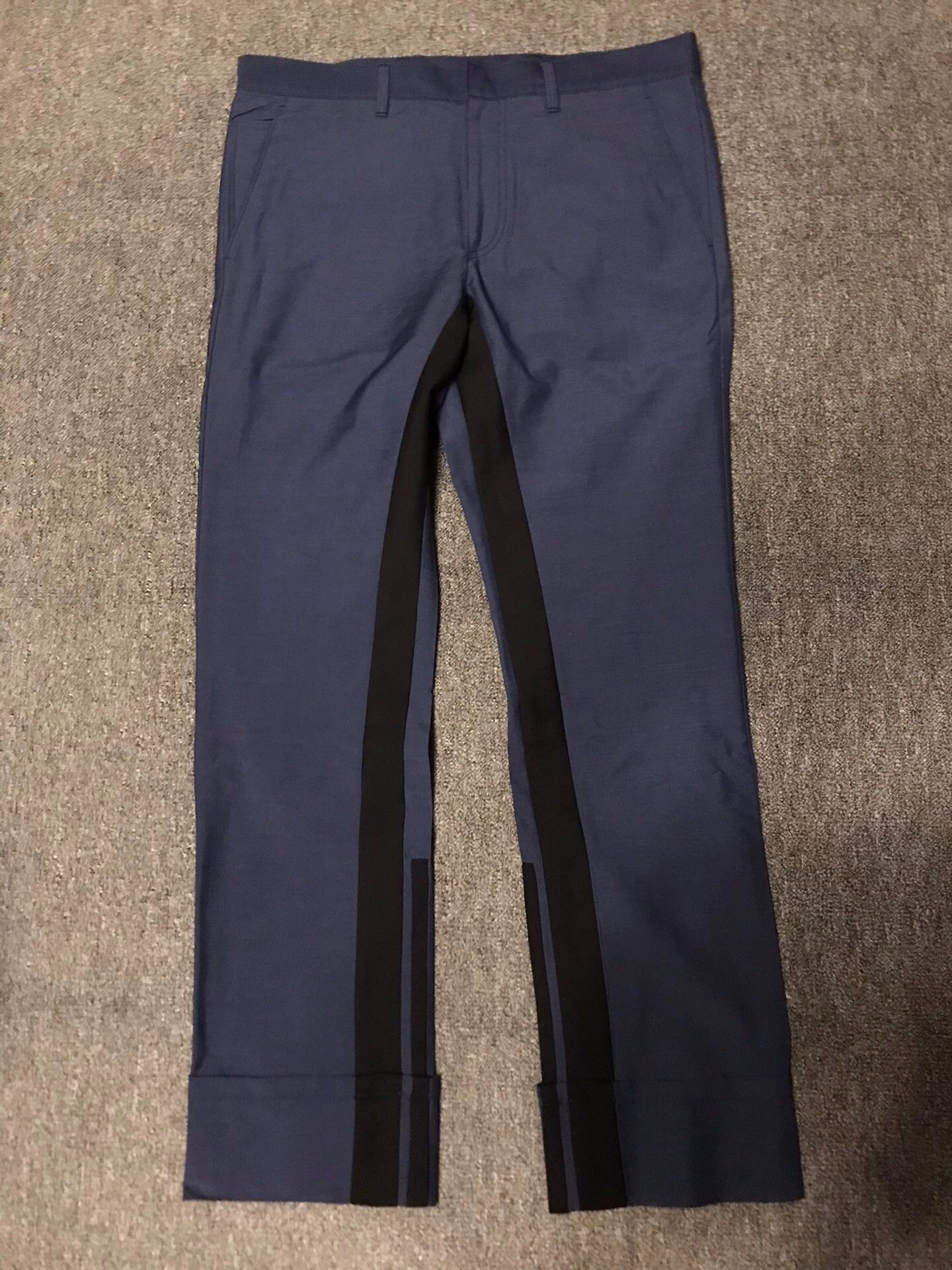 Polo Ralph Lauren Blue Casual Pants with Black Stripe Detail Size 34 Size US 34 / EU 50 - 1 Thumbnail