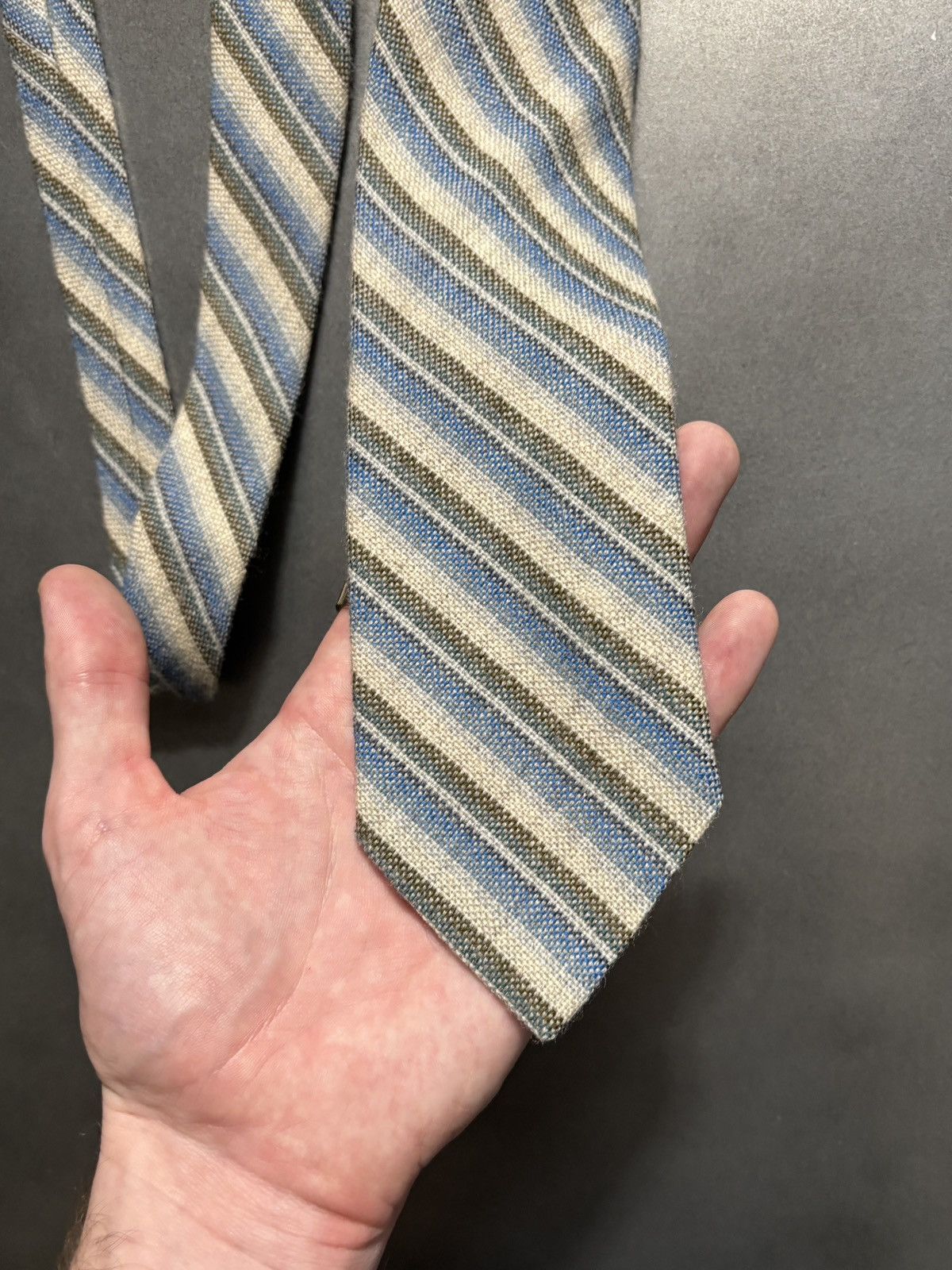 Vintage Vintage Necktie Striped Wool Pattern Stripe Neck Tie 70s 80s Size ONE SIZE - 3 Thumbnail