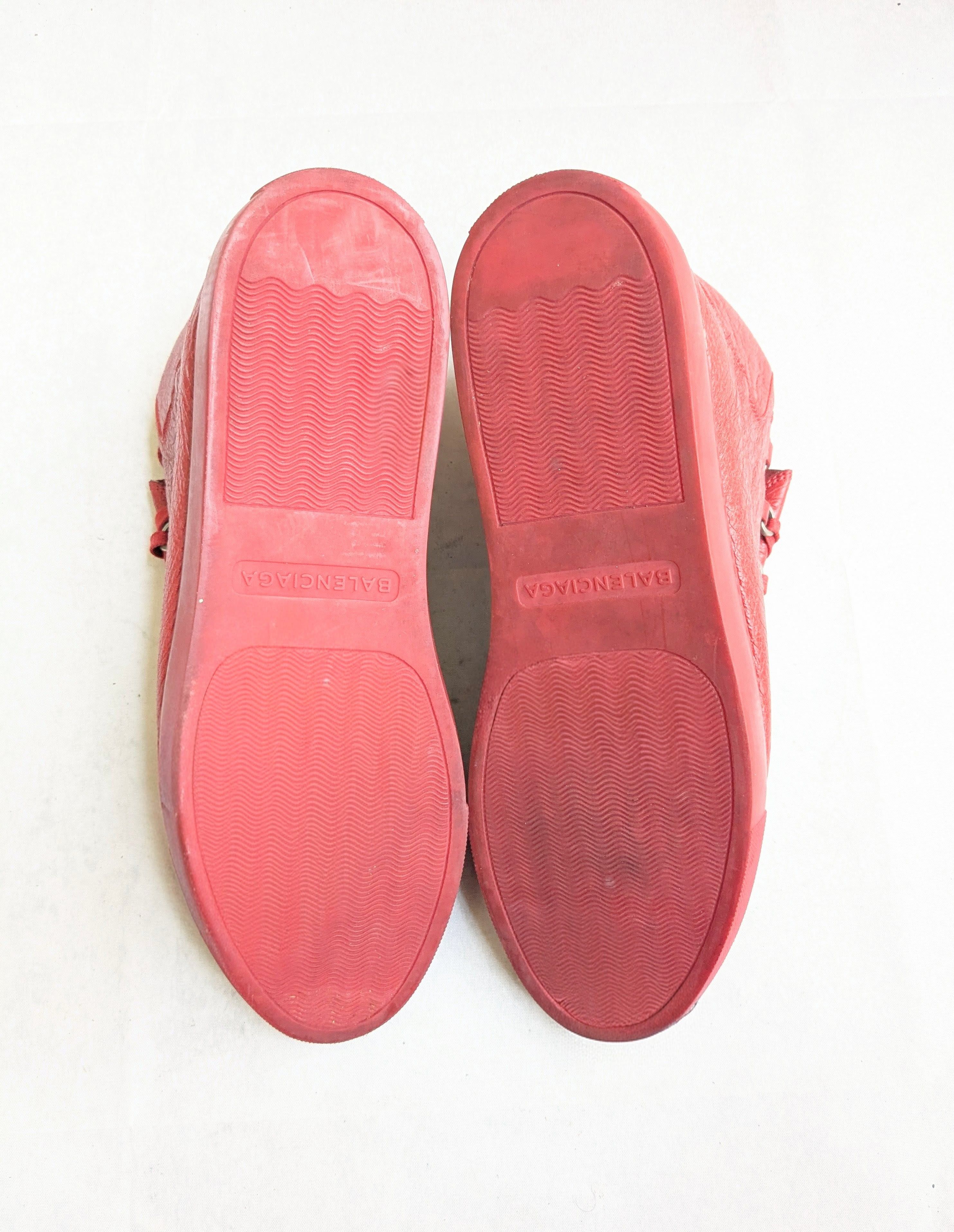 Balenciaga Balenciaga Arena Sneakers Red 12 High Tops Leather Size US 12 / EU 45 - 16 Thumbnail