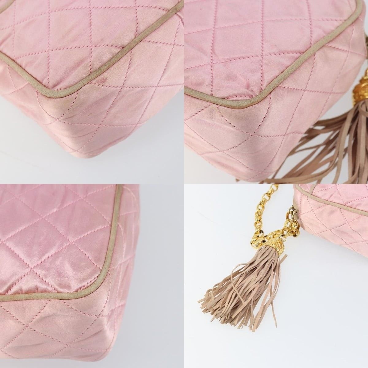 Chanel Chanel Chain Shoulder Bag Satin Pink Gold CC Size ONE SIZE - 5 Thumbnail