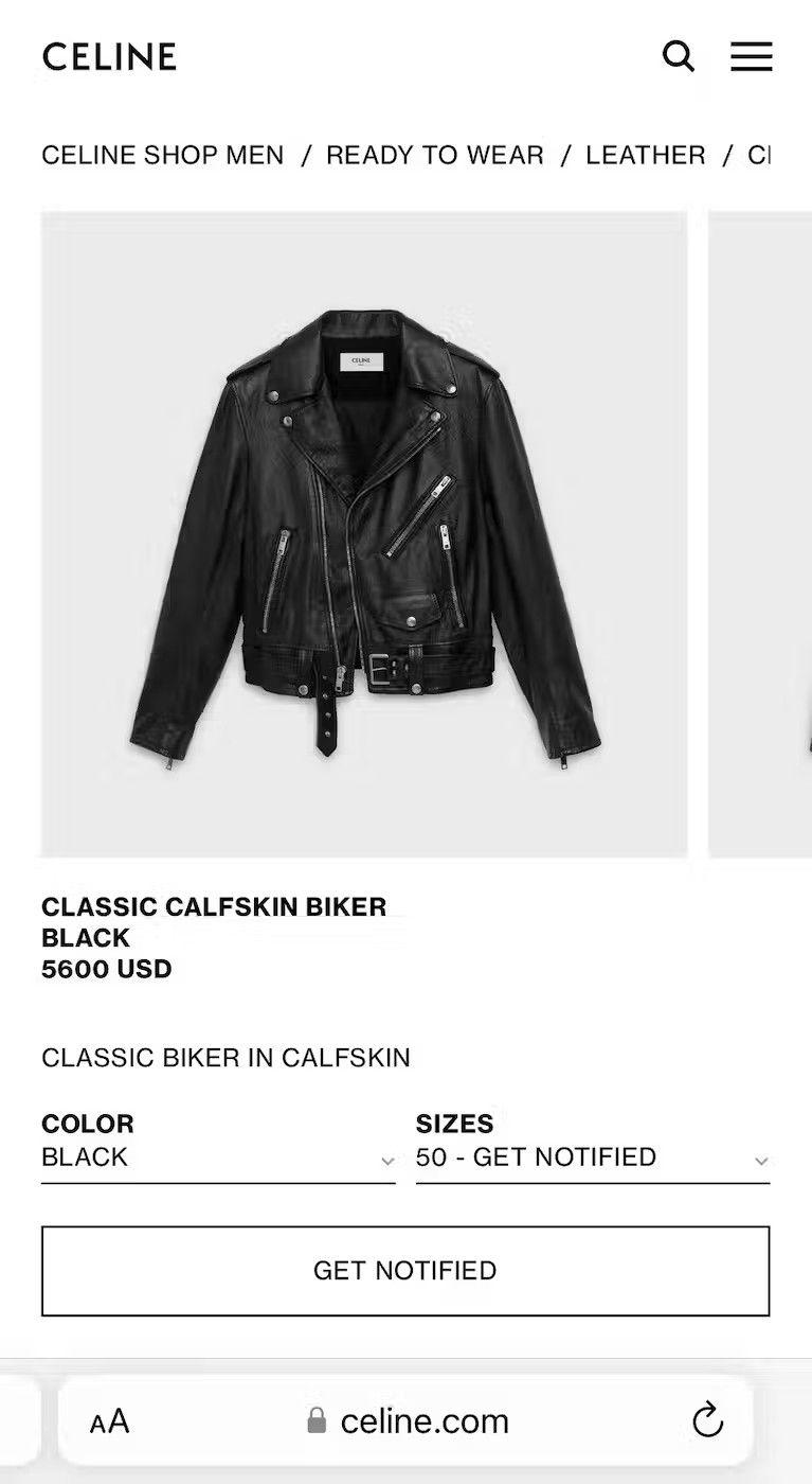 Celine × Hedi Slimane Celine X Hedi slimane Leather biker jacket Size US M / EU 48-50 / 2 - 2 Thumbnail