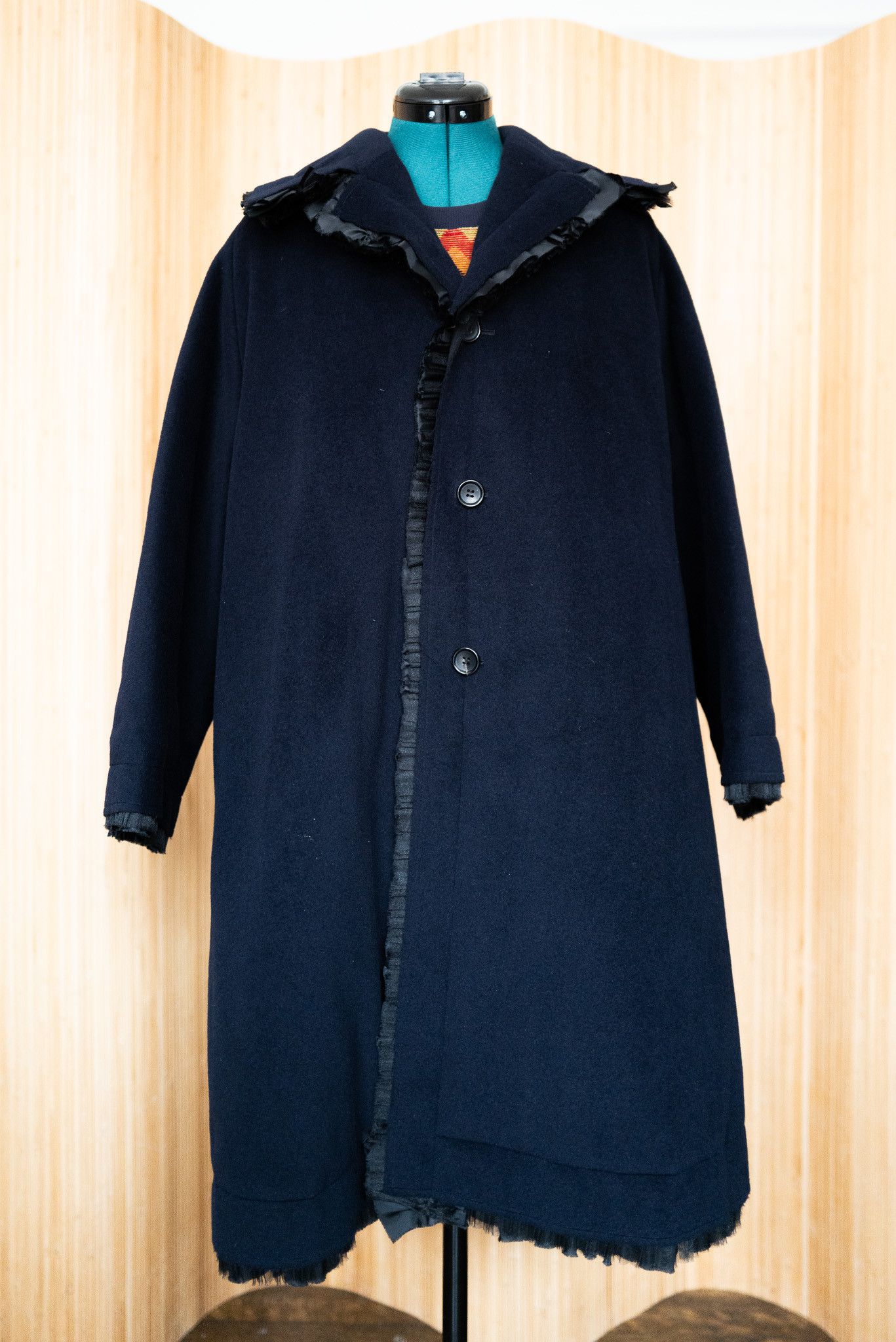 image of Comme Des Garcons 2018 Angora Coat in Black, Men's (Size Small)