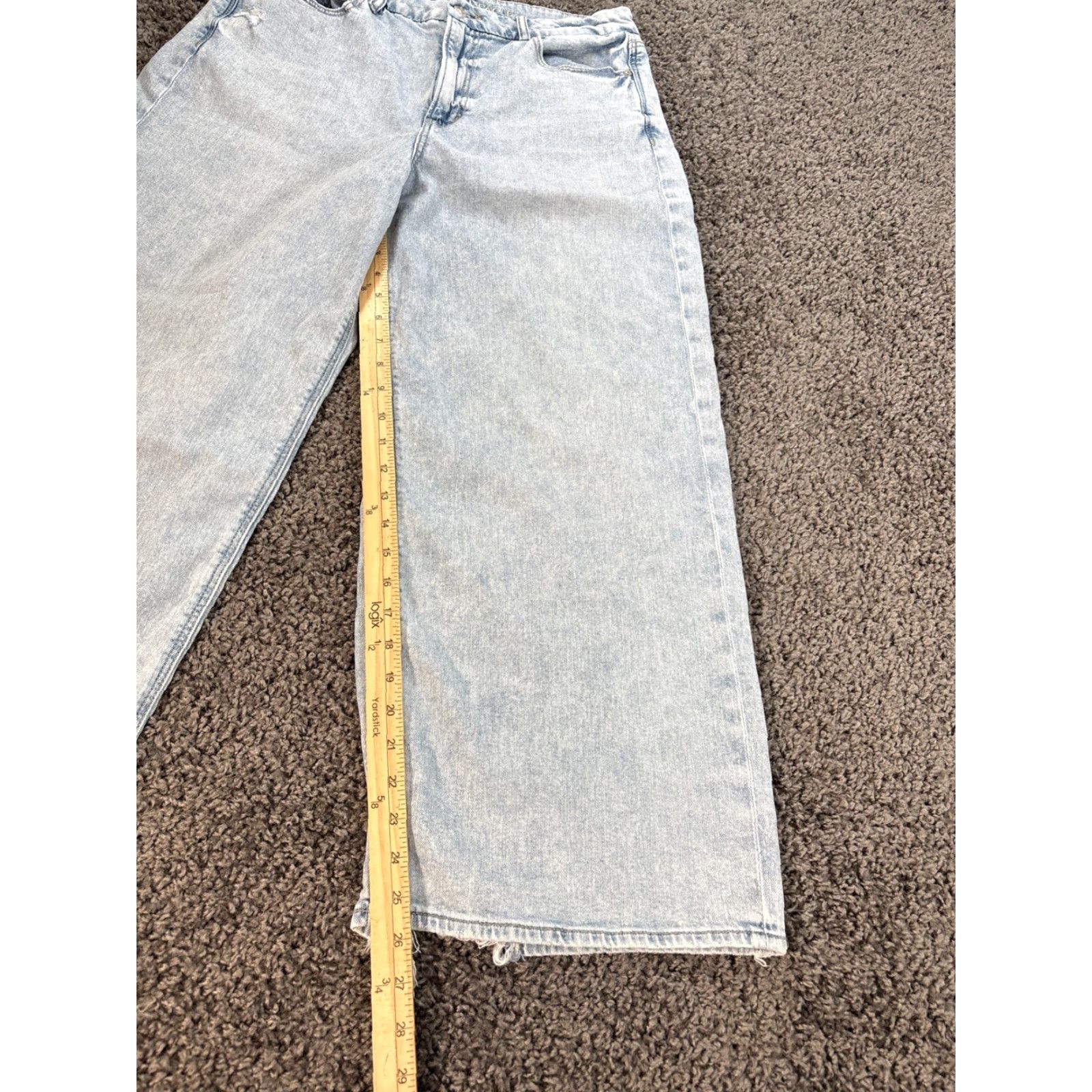 American Eagle Outfitters American Eagle Jeans Womens 14 Short Reg Blue Curvy Super High Rise Baggy Straight 90s Bohemian Grunge Mens Womens Girls Size 36" / US 14 / IT 50 - 2 Thumbnail