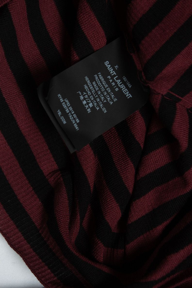 Saint Laurent Paris Saint Laurent, Striped Pullover in black and burgundy Size US XL / EU 56 / 4 - 6 Thumbnail