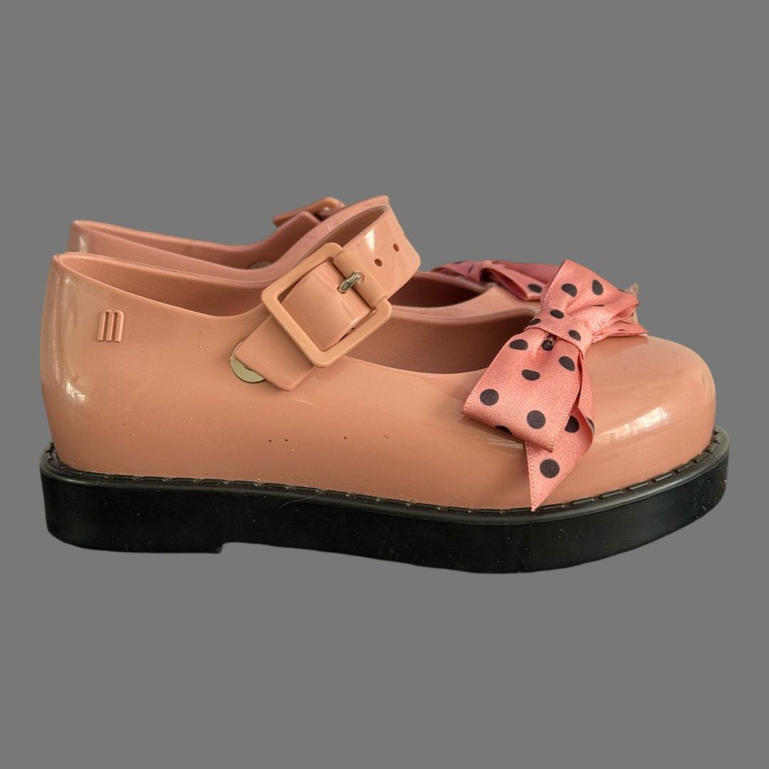 Other Mini Melissa Maggie Bow Girls Shoes Pink Black Size 8 GUC Size US 8 / IT 38 - 1 Thumbnail