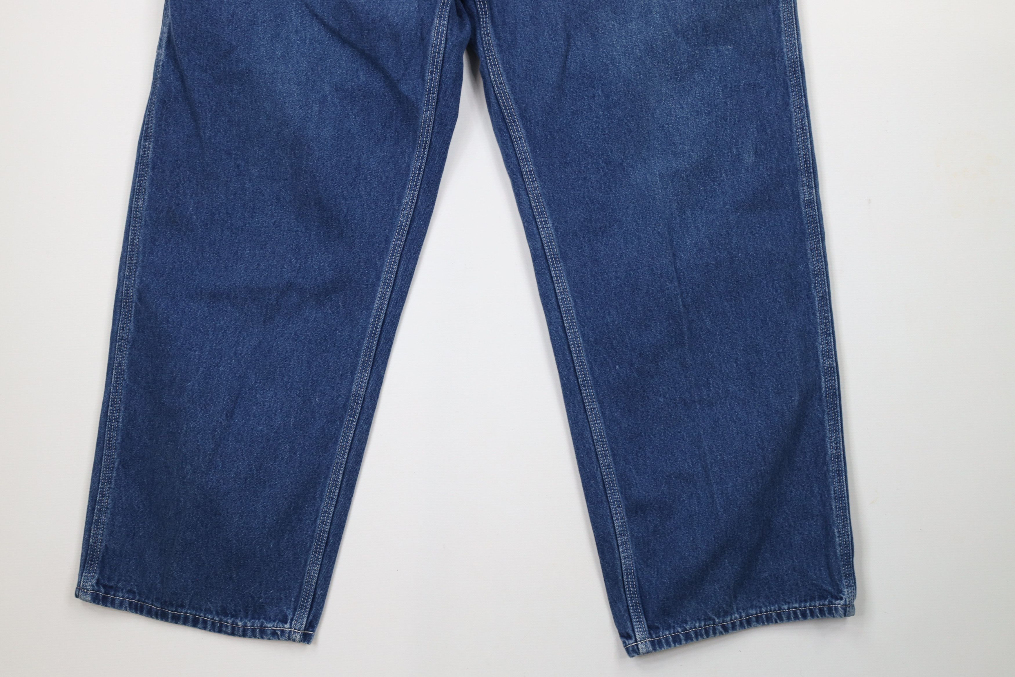 Carhartt × Vintage Vintage Y2K Carhartt Wide Leg Denim Dungaree Jeans Blue Size US 34 / EU 50 - 4 Thumbnail