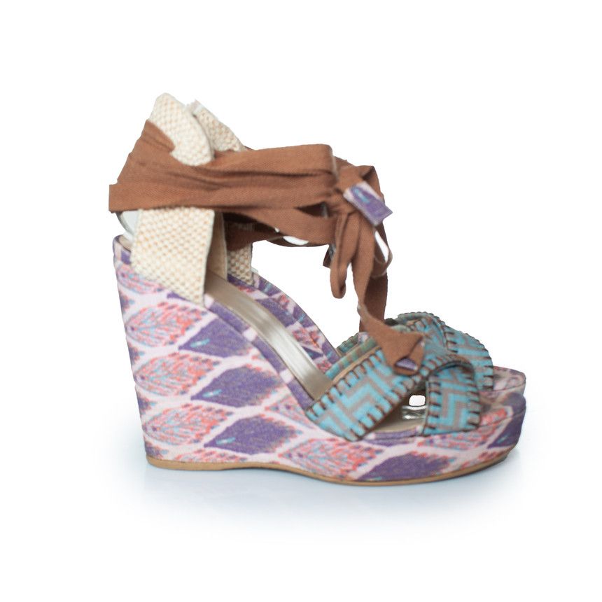 Stuart Weitzman Stuart Weitzman, ethnic printed wedge sandals Size US 8 / IT 38 - 4 Thumbnail