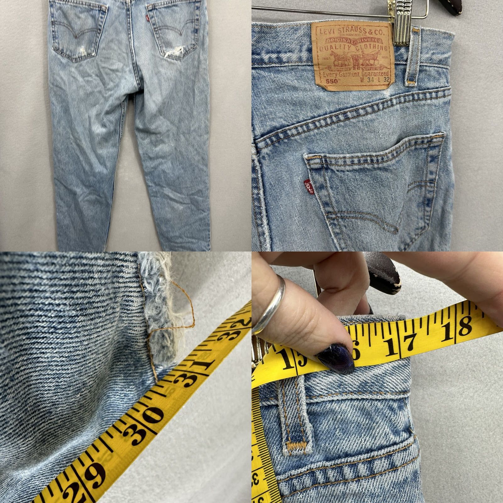 Levi's VINTAGE Levi's Levi's 550 Jeans Mens 34x32 Blue Denim 90s Y2K 5-Pocket Relaxed Regular Size 34 USA Leather Logo read Vintage 550 jeans USA Mens 34x32 Size US 34 / EU 50 - 9 Thumbnail