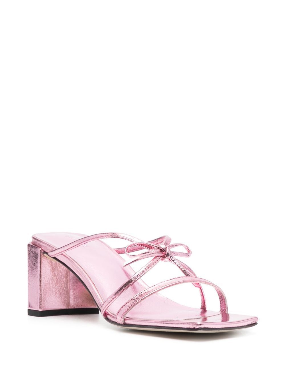 By Far o1mle1224 Metallic Leather Sandals in Pink Size US 7 / IT 37 - 2 Thumbnail
