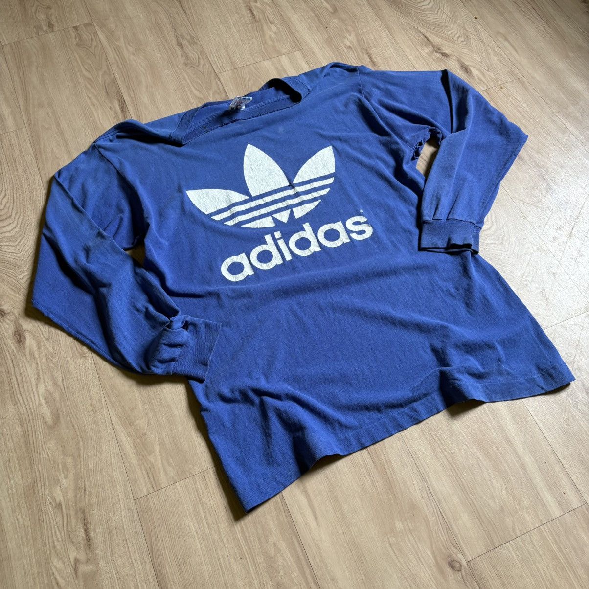 Adidas × Vintage Distressed/Thrashed Adidas Longsleeve Mirror Size US L / EU 52-54 / 3 - 4 Thumbnail