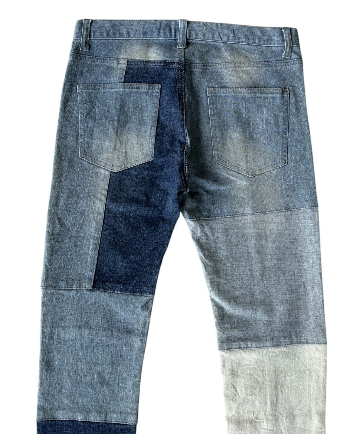 Japanese Brand 🔥CavariA PATCHWORK RELEASE HEM DENIM JEANS SLIM Size US 32 / EU 48 - 4 Thumbnail