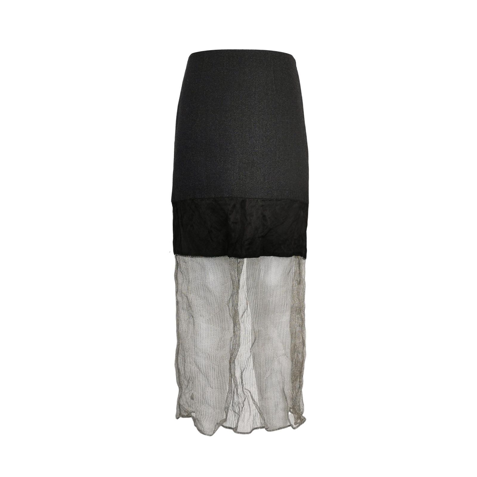 Prada Prada Wool-Blend Color-Blocked Midi Skirt - dmc Size 38" / US 16 / IT 52 - 1 Thumbnail