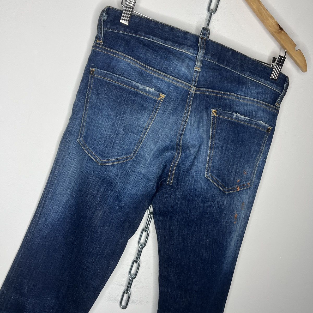 Dsquared2 × Japanese Brand × Vintage Dsquared2 Slim Jean Jeans - Dark Blue Washed Distressed Size US 30 / EU 46 - 5 Thumbnail
