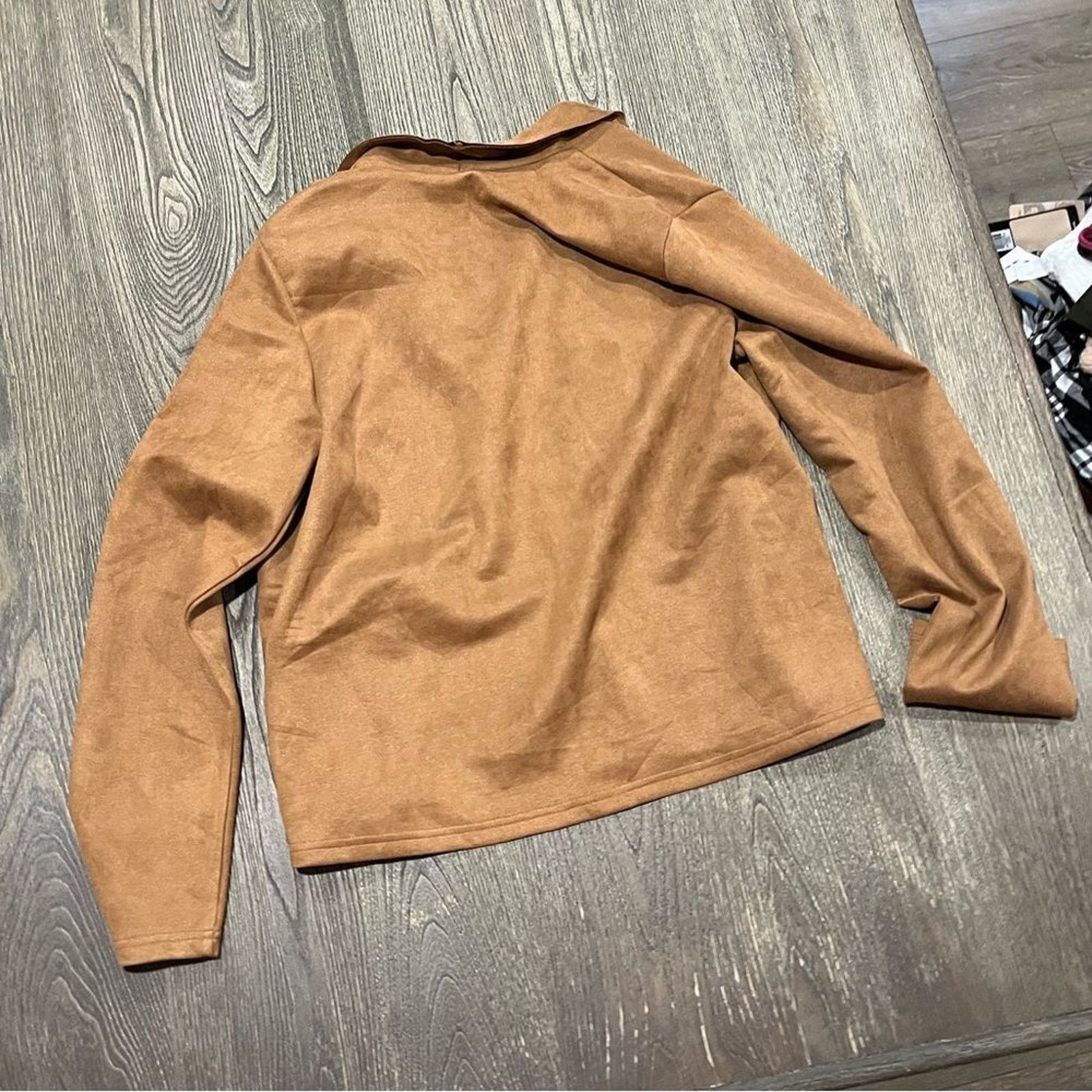 Shein Shein Suede Frenchy Waterfall Collar Coat Zipper Pockets XL Size XL / US 12-14 / IT 48-50 - 6 Thumbnail