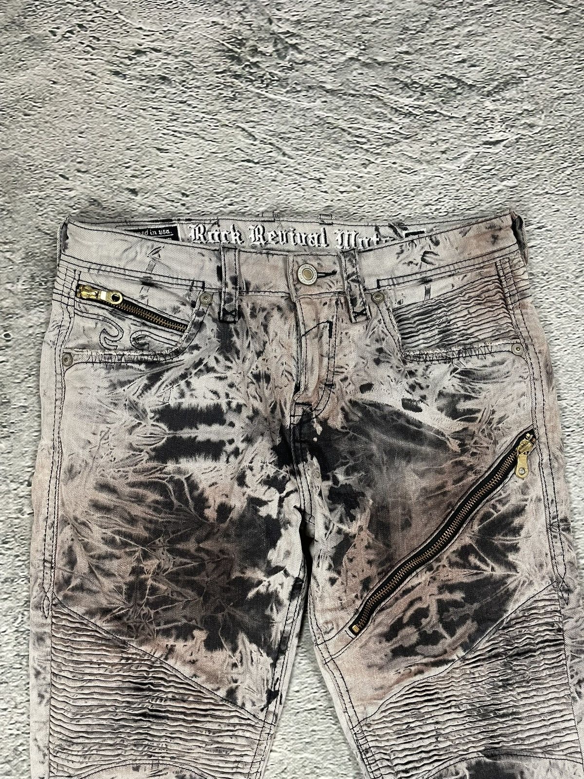 Rock Revival Rock Revival vintage jeans moto biker Y2K slim beige black Size US 30 / EU 46 - 2 Thumbnail