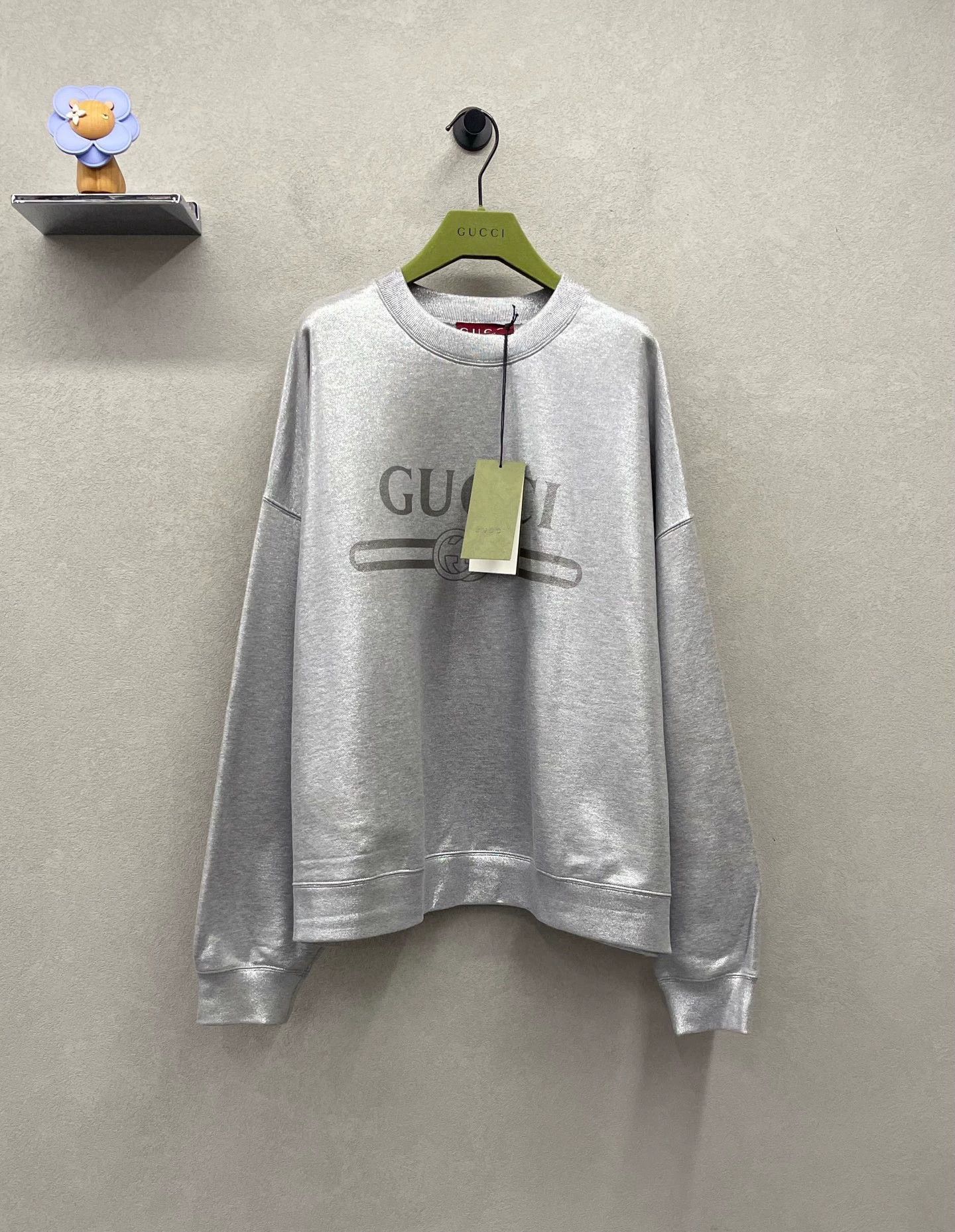 Gucci silver long sleeve sweatshirt by Gucci Size US M / EU 48-50 / 2 - 1 Thumbnail