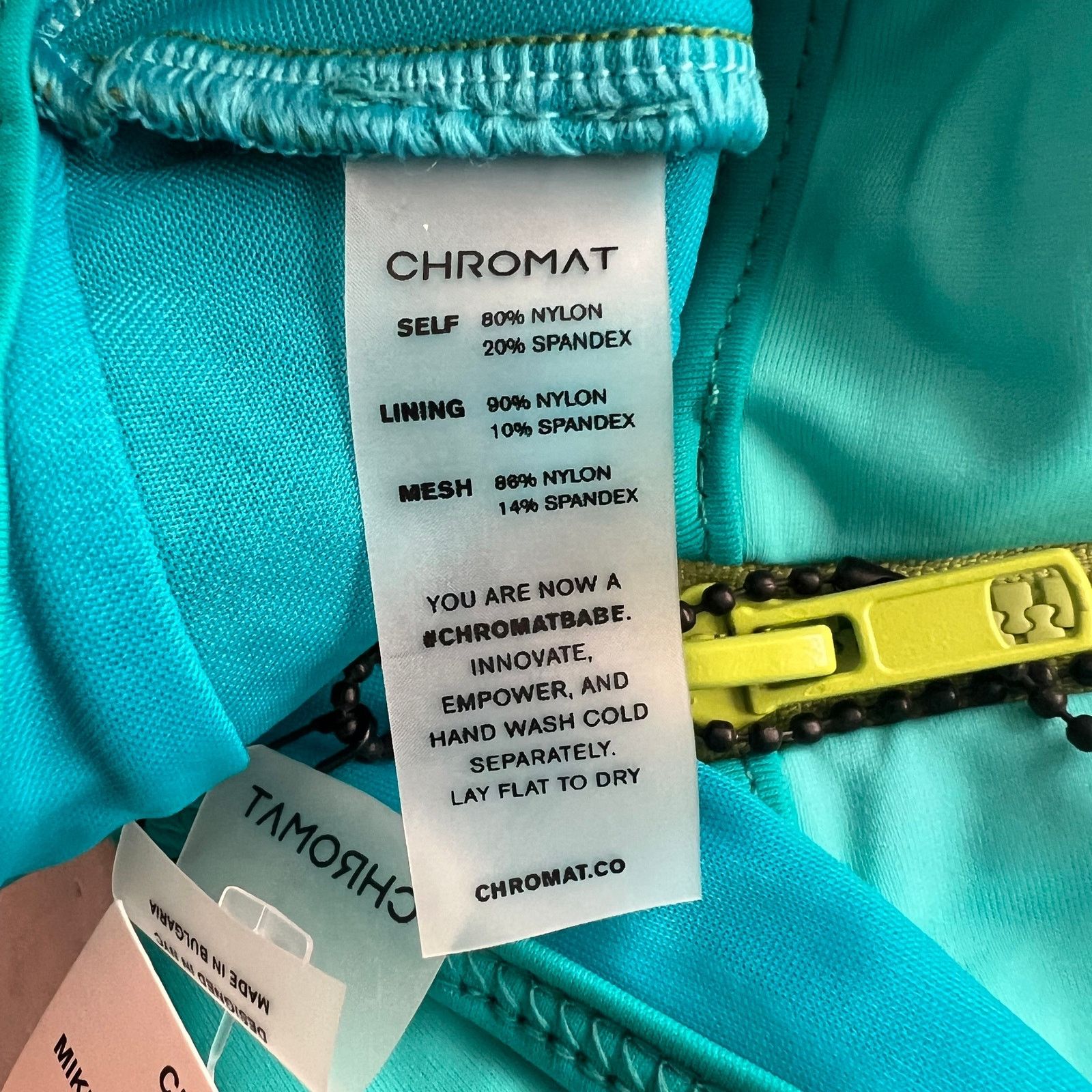 Other Chromat Mikito Teal Lime Zip Swim Bikini Bottom, XS Size ONE SIZE - 10 Thumbnail
