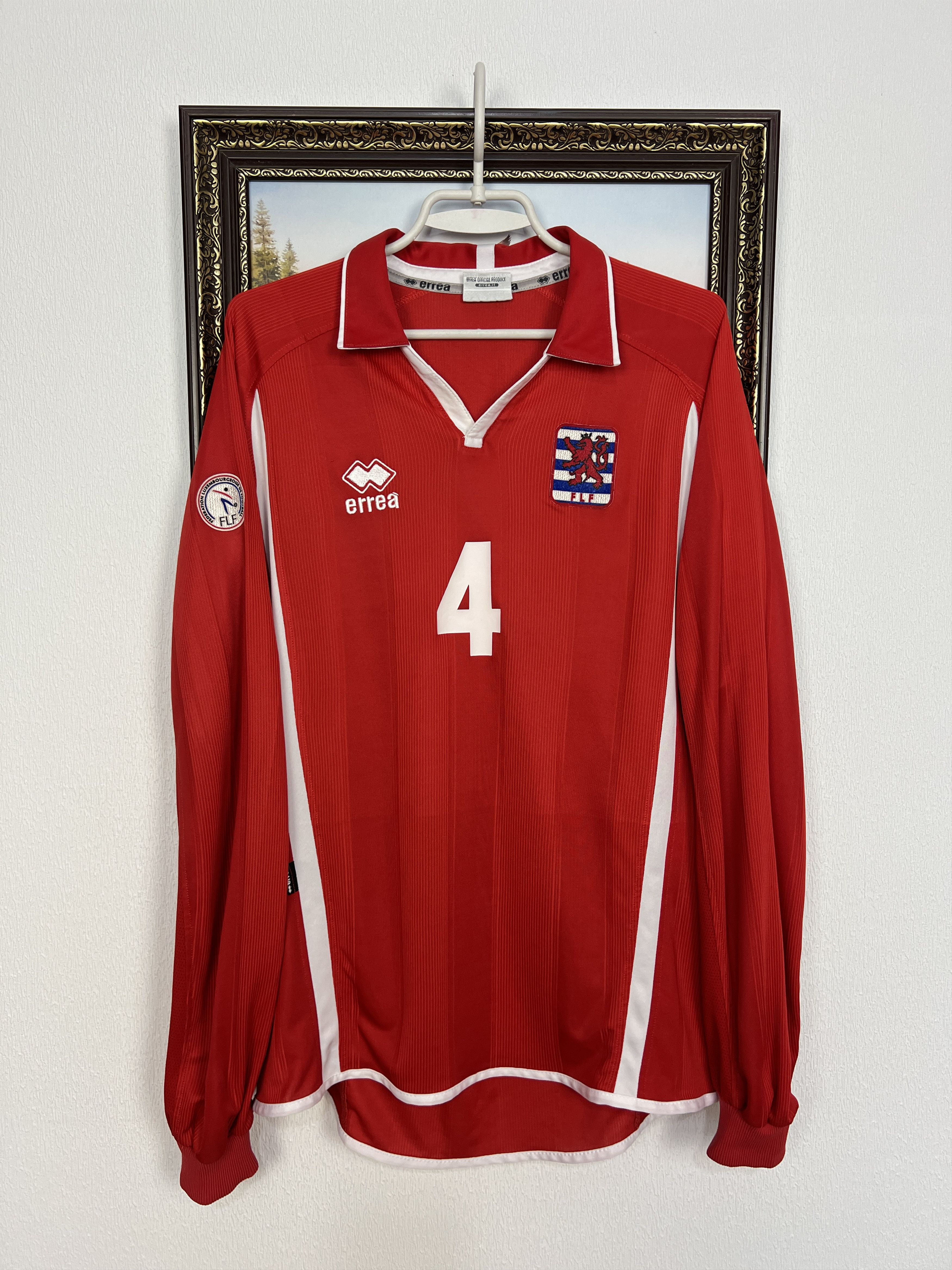 Errea Luxembourg football shirt Match Worn Long Sleeve Jersey Size US L / EU 52-54 / 3 - 1 Thumbnail