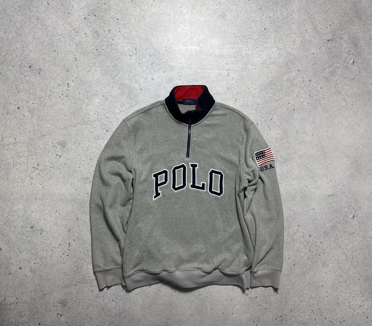 Polo Ralph Lauren Polo Ralph Lauren USA Fleece Sweatshirt 1/4 Zip Big Logo Size US L / EU 52-54 / 3 - 1 Thumbnail