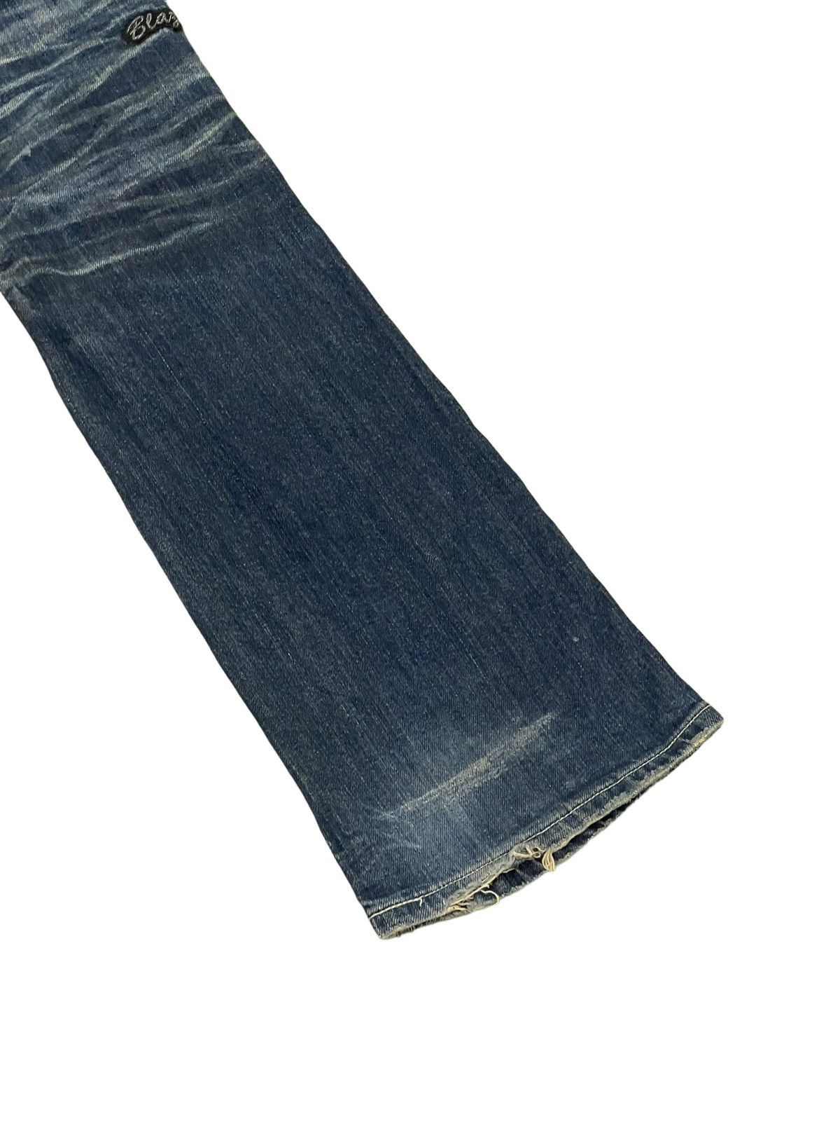 Japanese Brand Flare Jeans Army of No Faded Distress Low Rise Boot Cut 8🟦8 Size US 30 / EU 46 - 15 Thumbnail