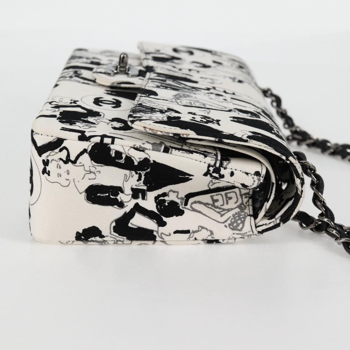 Chanel CHANEL Chain Shoulder Bag Canvas White Silver CC Size ONE SIZE - 4 Thumbnail