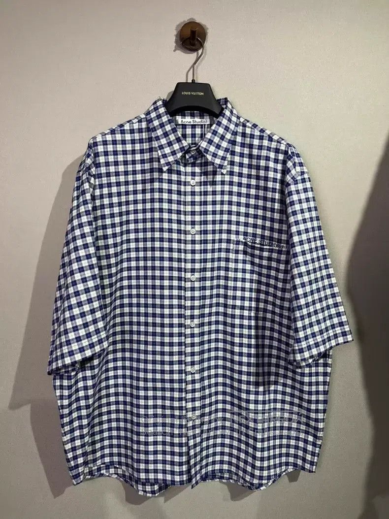 Acne Studios Acne Studios Blue and White Plaid Shirt Size US L / EU 52-54 / 3 - 1 Thumbnail