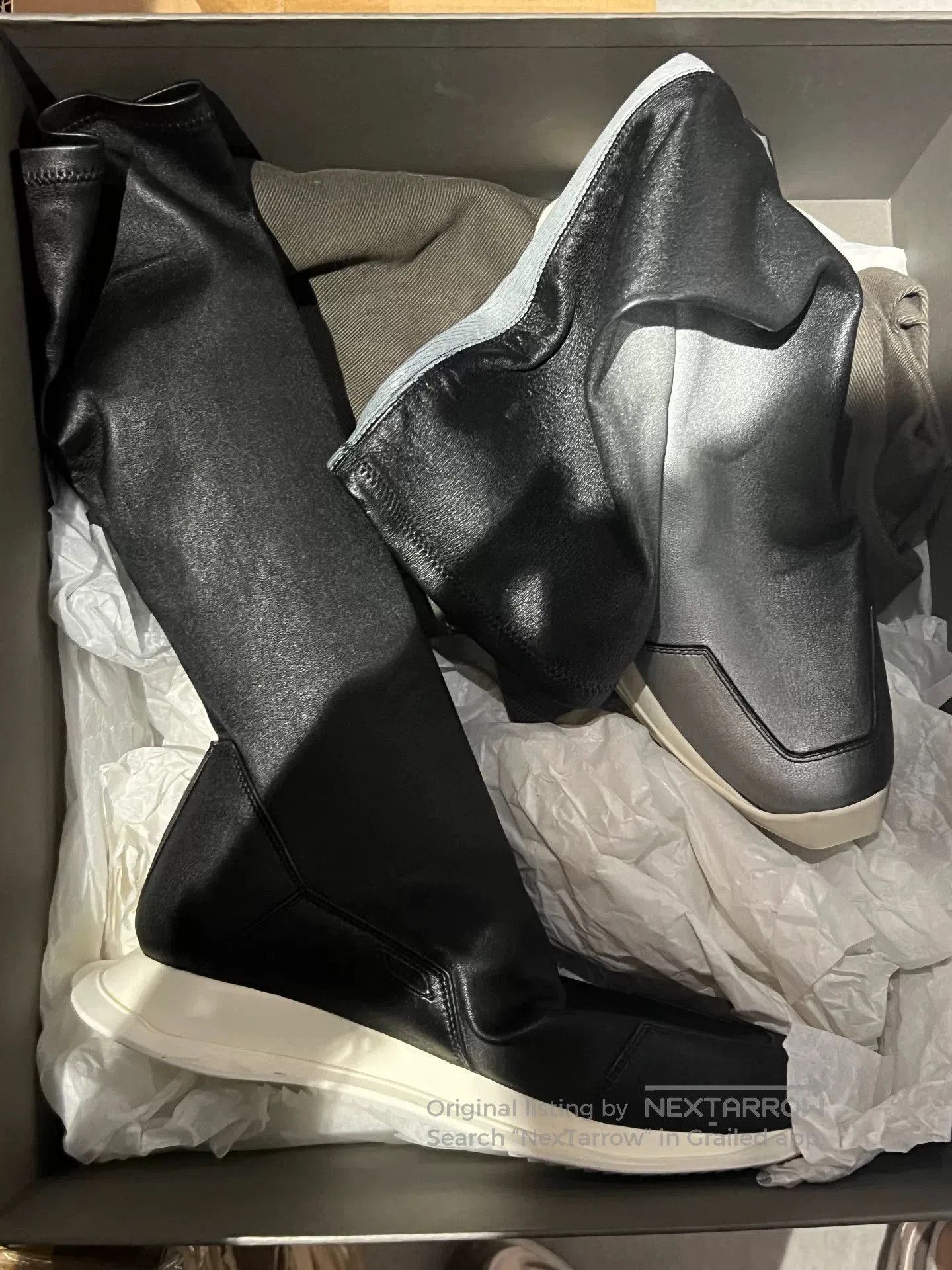 Rick Owens Rick Owens Main Line Gradient Black Silver Tank Boots. Size US 5 / IT 35 - 2 Thumbnail